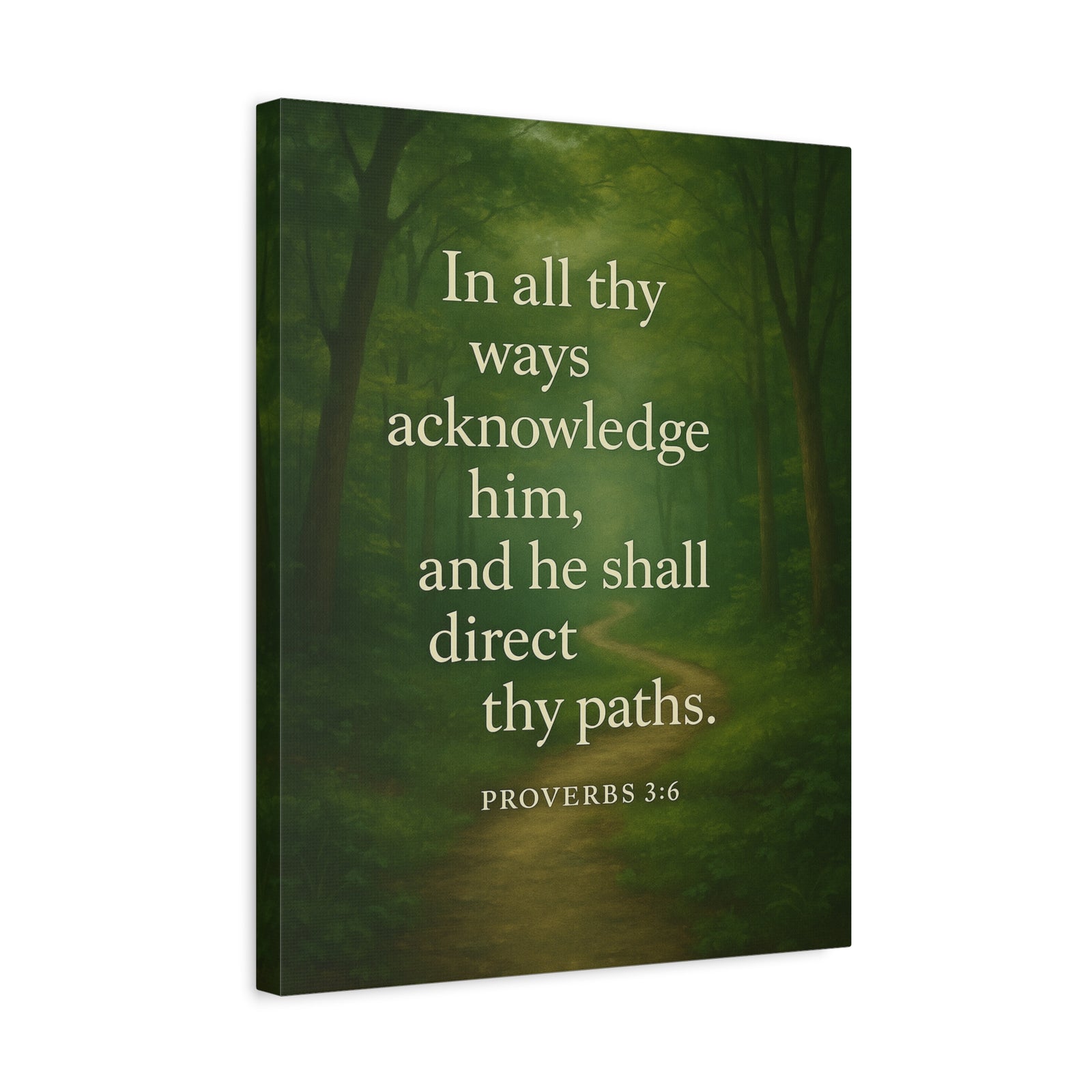 Bible Verse Canvas Proverbs 3:6 Christian Home Décor Wall Art Scripture Ready to Hang Faith Print-Express Your Love Gifts