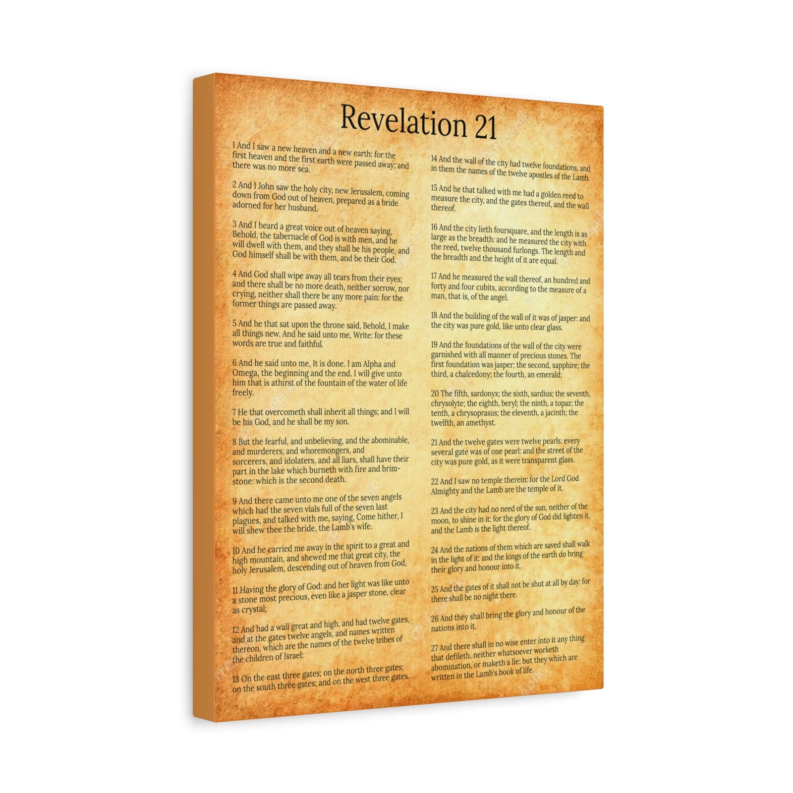 Scripture Walls New Heaven and New Earth Revelation 21 Gold Chapter Christian Wall Art Print Ready to Hang Unframed-Express Your Love Gifts