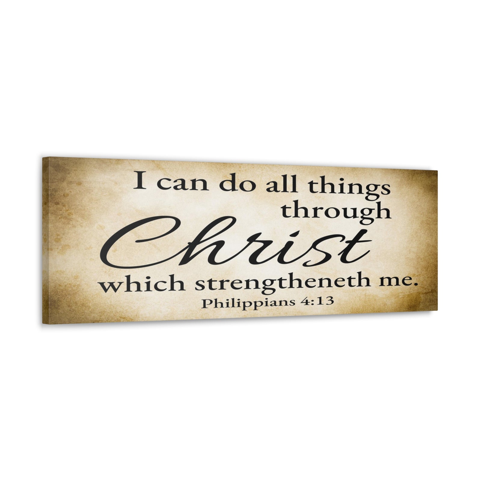 Scripture Walls Philippians 4:13 Gold Bible Verse Canvas Christian Wall Art Ready to Hang Unframed-Express Your Love Gifts