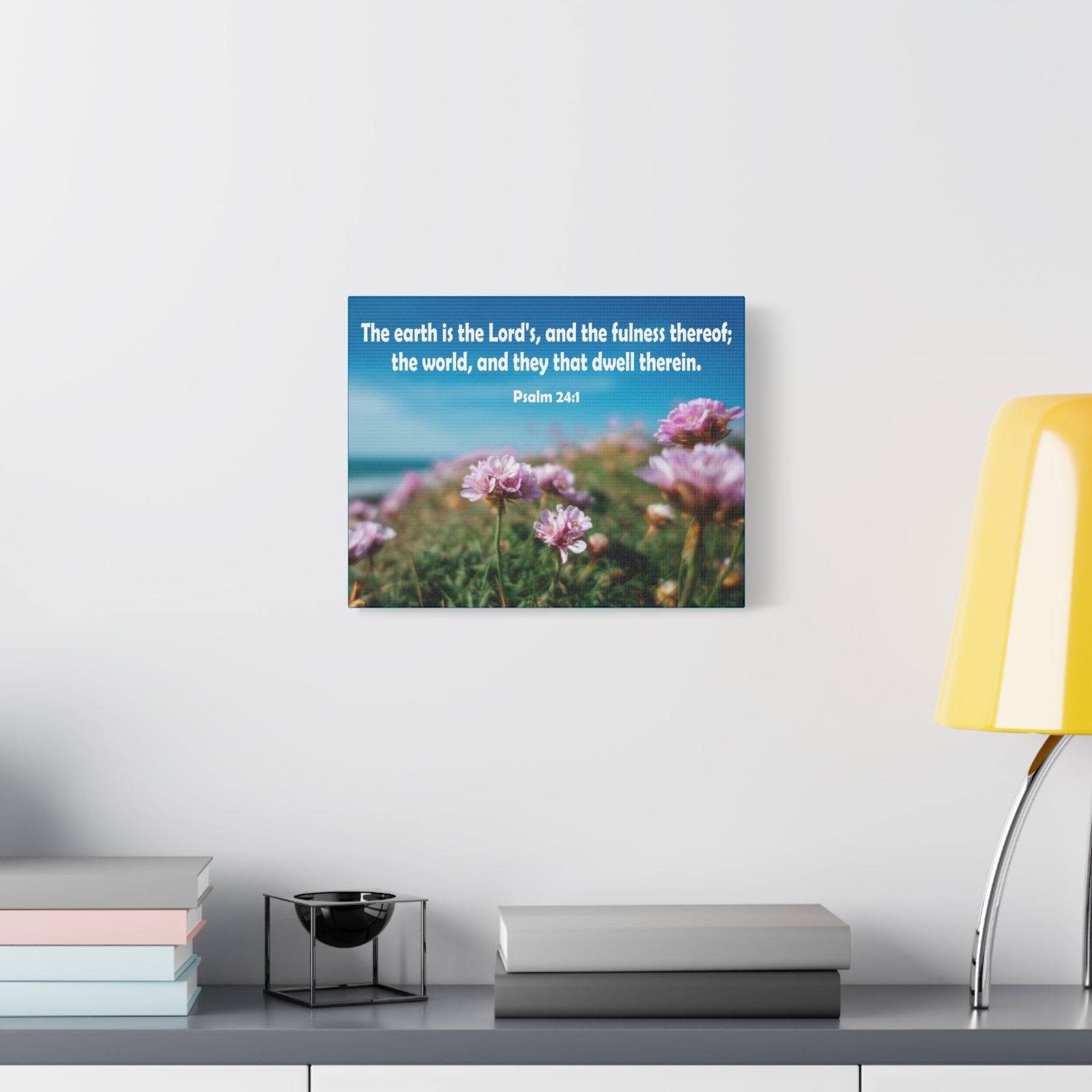 Scripture Walls The Earth is The Lord's Psalm 24:1 Bible Verse Canvas Christian Wall Art Ready to Hang Unframed-Express Your Love Gifts