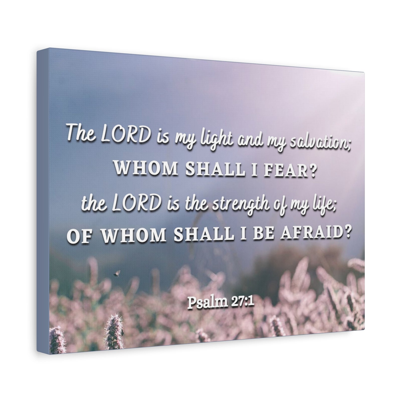 Scripture Canvas Light And Salvation Psalm 27:1 Christian Wall Art Bible Verse Print Ready to Hang-Express Your Love Gifts