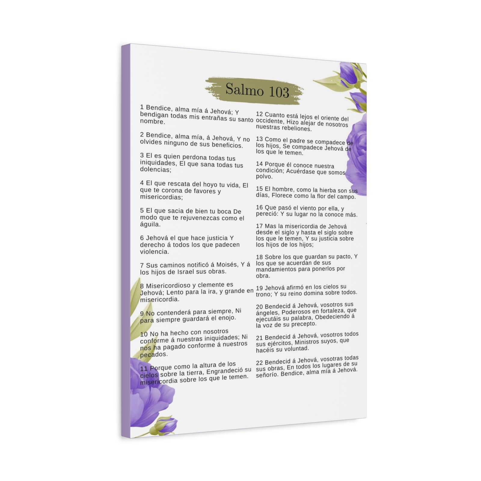 Salmo 103 Impresión De Arte Cristiano en la Pared Lista Para Colgar-Express Your Love Gifts