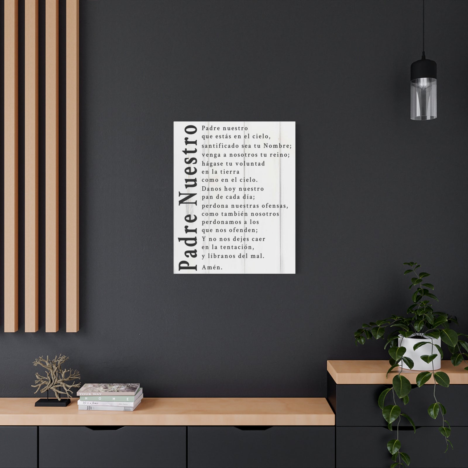 Scripture Walls Padre Nuestro Lord's Prayer Spanish White Canvas Christian Wall Art Ready to Hang UnframedCanvas Gallery Wraps-Express Your Love Gifts