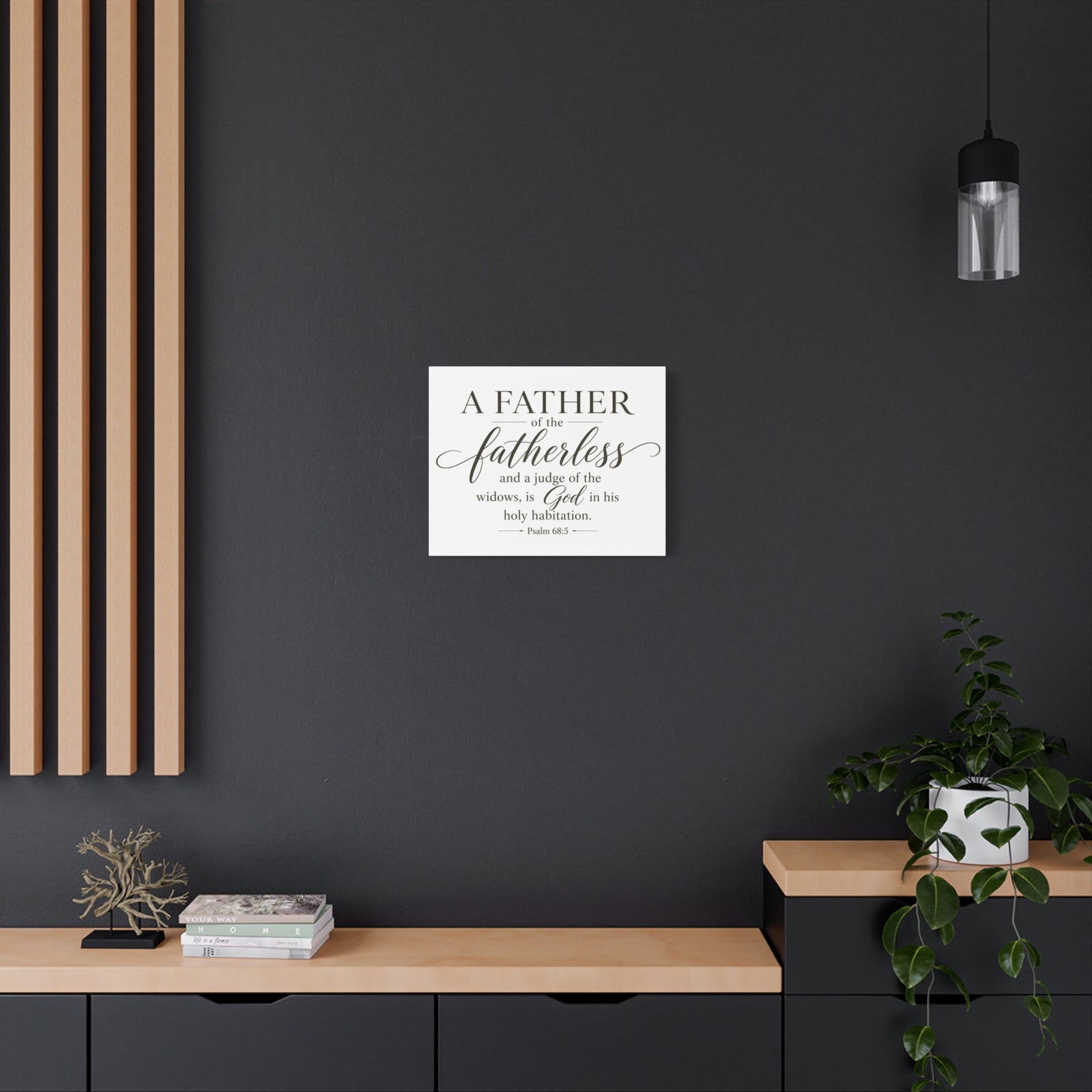 Scripture Walls Psalm 68:5 White Widows Advocate Fatherless Christian Wall Art Print Ready to Hang Unframed