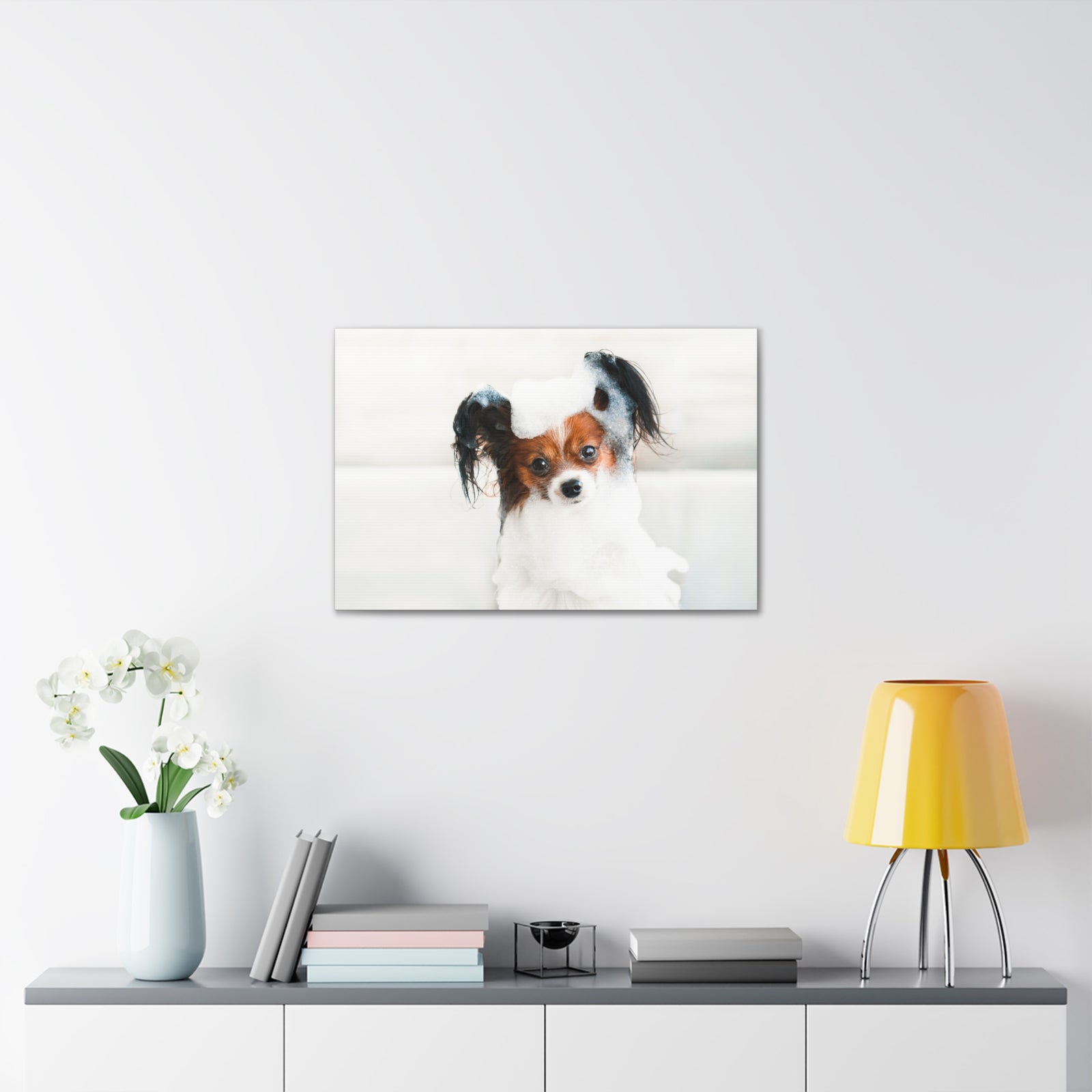 Cute Papillon Bath Canvas Wall Art for Home Decor Ready-to-Hang-Express Your Love Gifts