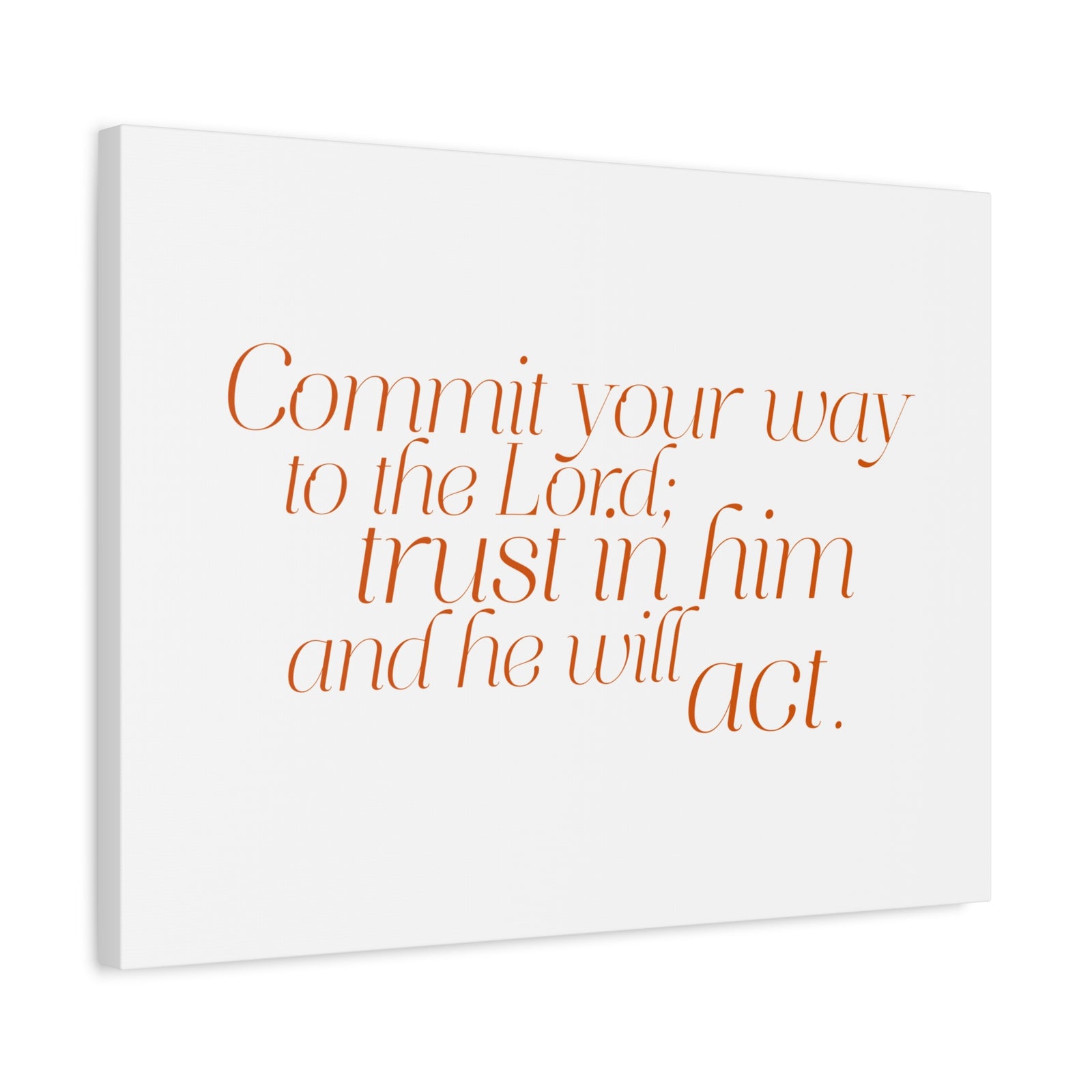 Scripture Walls Your Way to The Lord Orange Psalm 37:5 Bible Verse Canvas Christian Wall Art Ready to Hang-Express Your Love Gifts