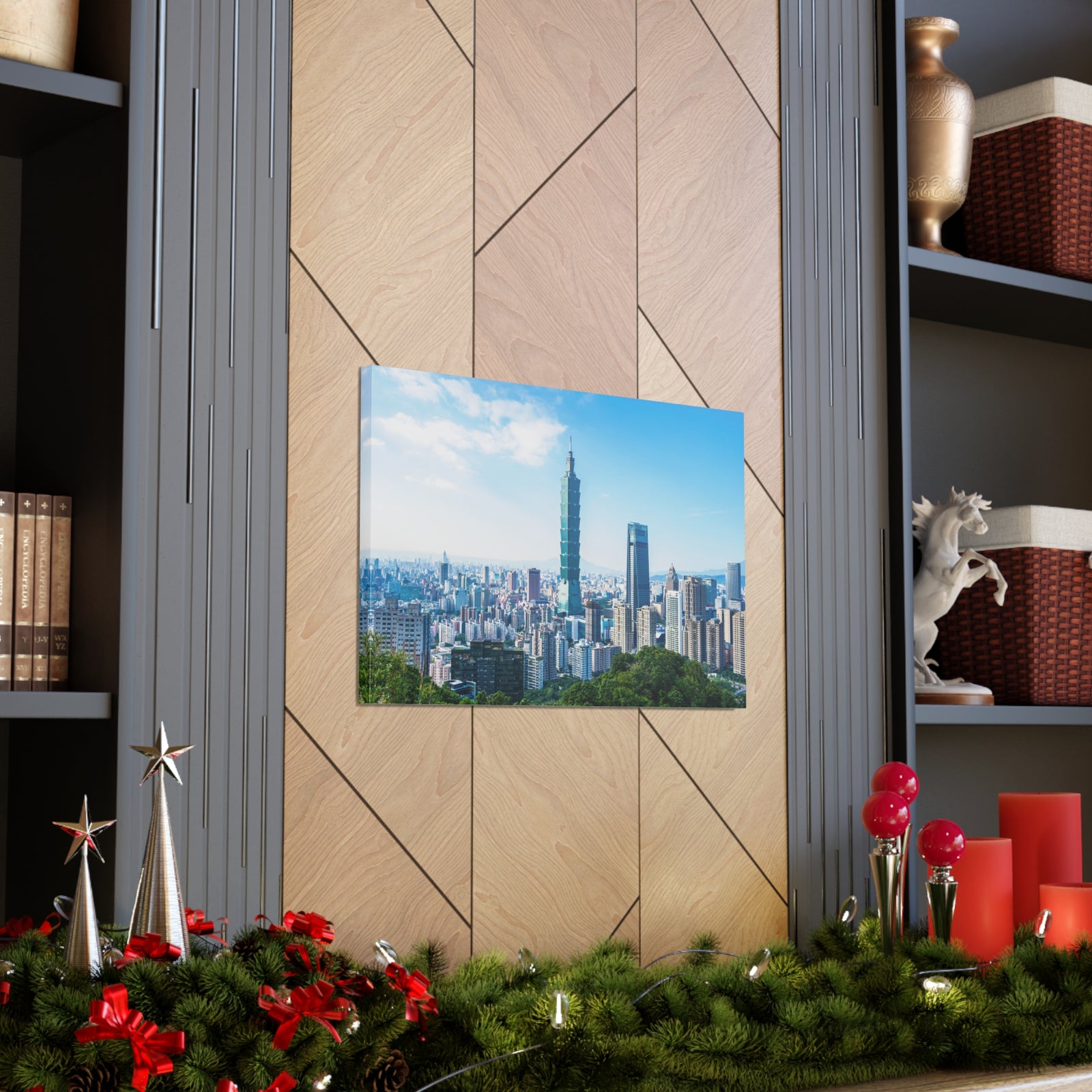 Taipei Daytime Skyline Canvas Artwork High-Quality Breathtaking Stunning Cityscape for Home Decor Ready to Hang-Express Your Love Gifts