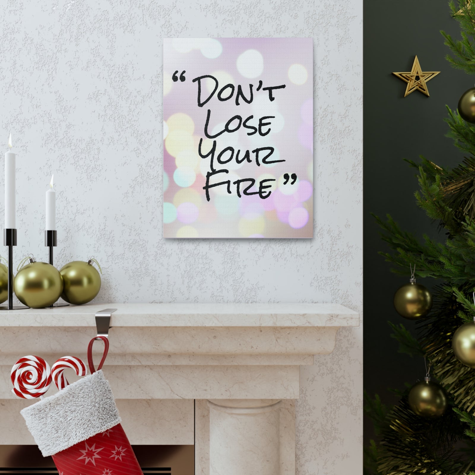 Inspirational Quote Canvas Don't Lose Your Fire Motivational Print Ready to Hang Artwork-Express Your Love Gifts