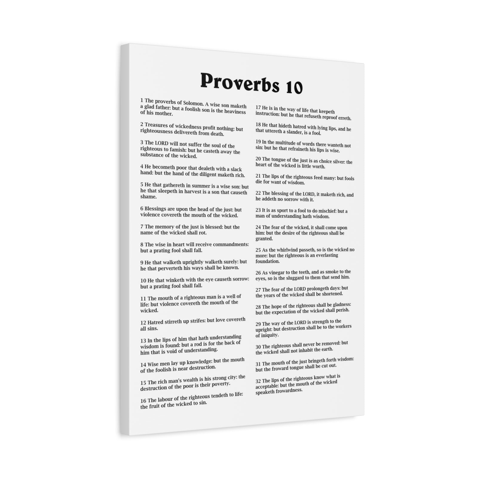 Scripture Walls Proverbs Chapter 10 White Bible Canvas Christian Wall Art Ready to Hang Unframed-Express Your Love Gifts