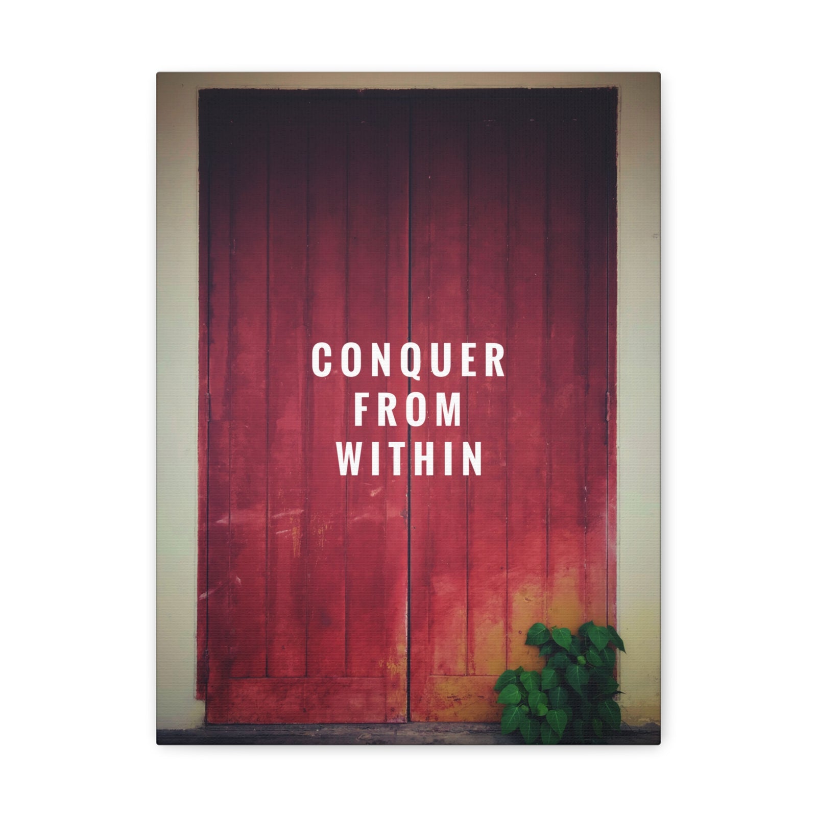 Inspirational Quote Canvas Conquer From Within Motivational Print Ready to Hang Artwork-Express Your Love Gifts