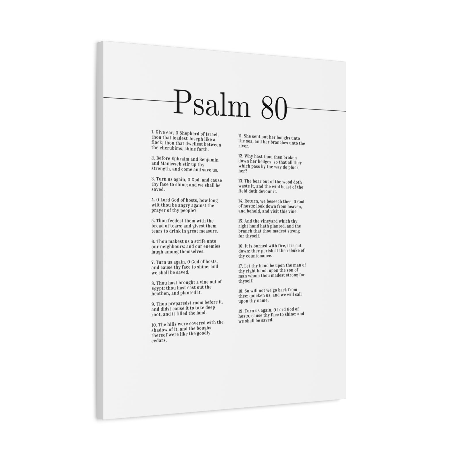 Scripture Canvas We Shall Be Saved Psalm 80 Christian Wall Art Bible Verse Print Ready to Hang-Express Your Love Gifts
