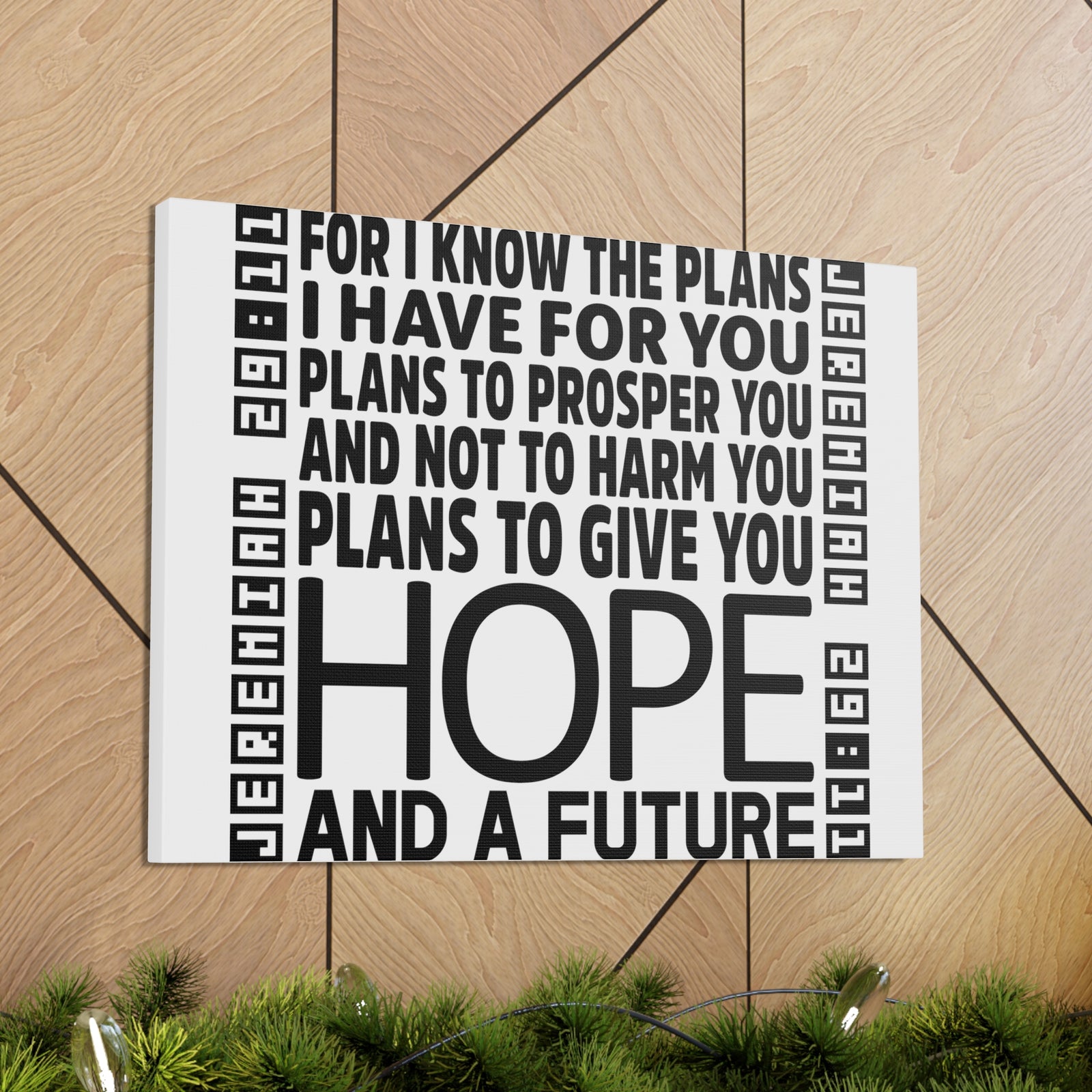 Scripture Walls Jeremiah 29:11 Hope and Future Bible Verse Canvas Christian Wall Art Ready to Hang Unframed-Express Your Love Gifts