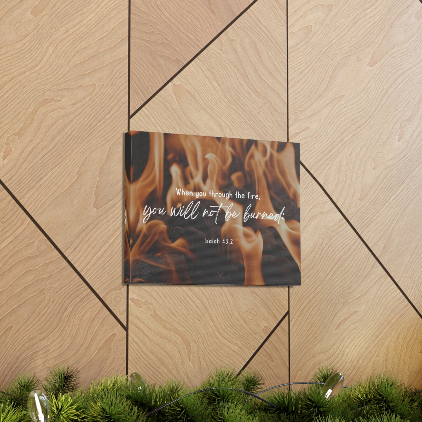10 Scripture Walls Not Be Burned Isaiah 43:2 Bible Verse Canvas Christian Wall Art Ready to Hang-Express Your Love Gifts