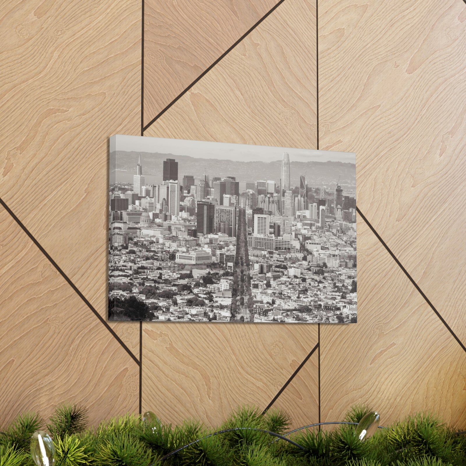 San Francisco Black And White Skyline Canvas Artwork High-Quality Breathtaking Stunning Cityscape for Home Decor Ready to Hang-Express Your Love Gifts