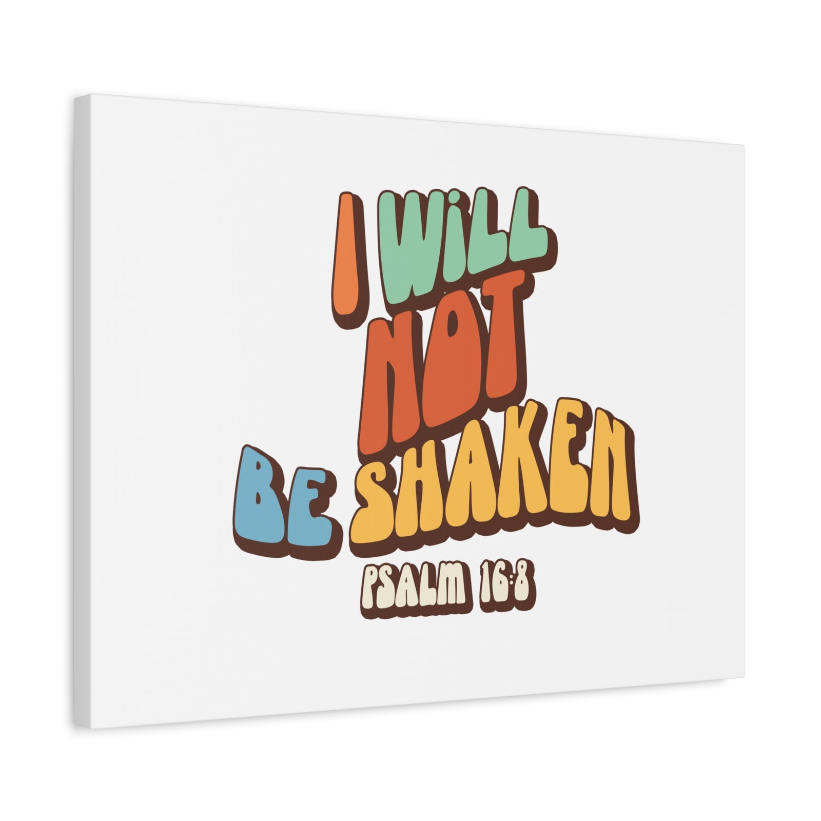 Scripture Walls Not Be Shaken Psalm 16:8 Orange Bible Verse Canvas Christian Wall Art Ready to Hang-Express Your Love Gifts
