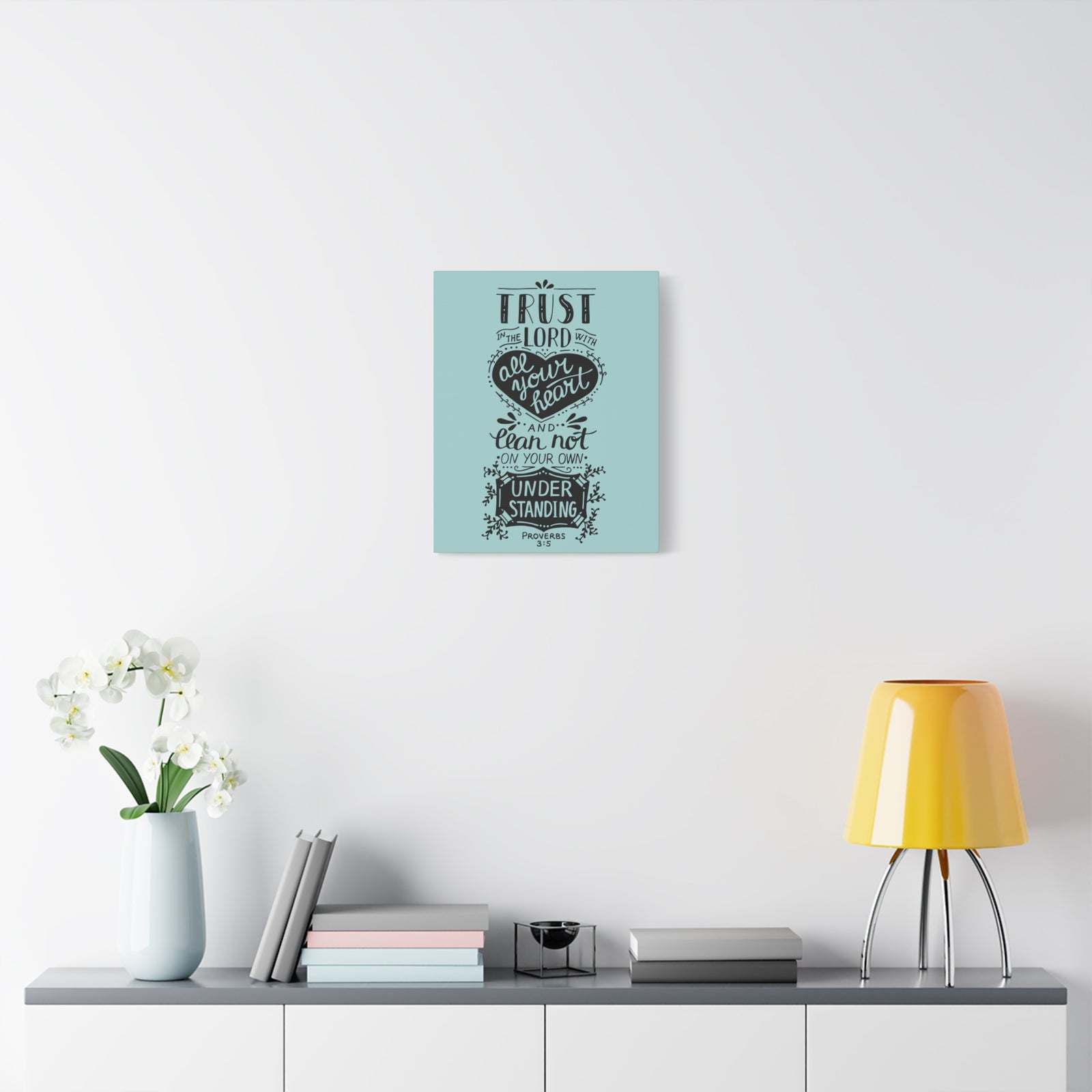 Scripture Canvas Trust In The Lord Proverbs 3:5 Christian Wall Art Bible Verse Print Ready To Hang-Express Your Love Gifts