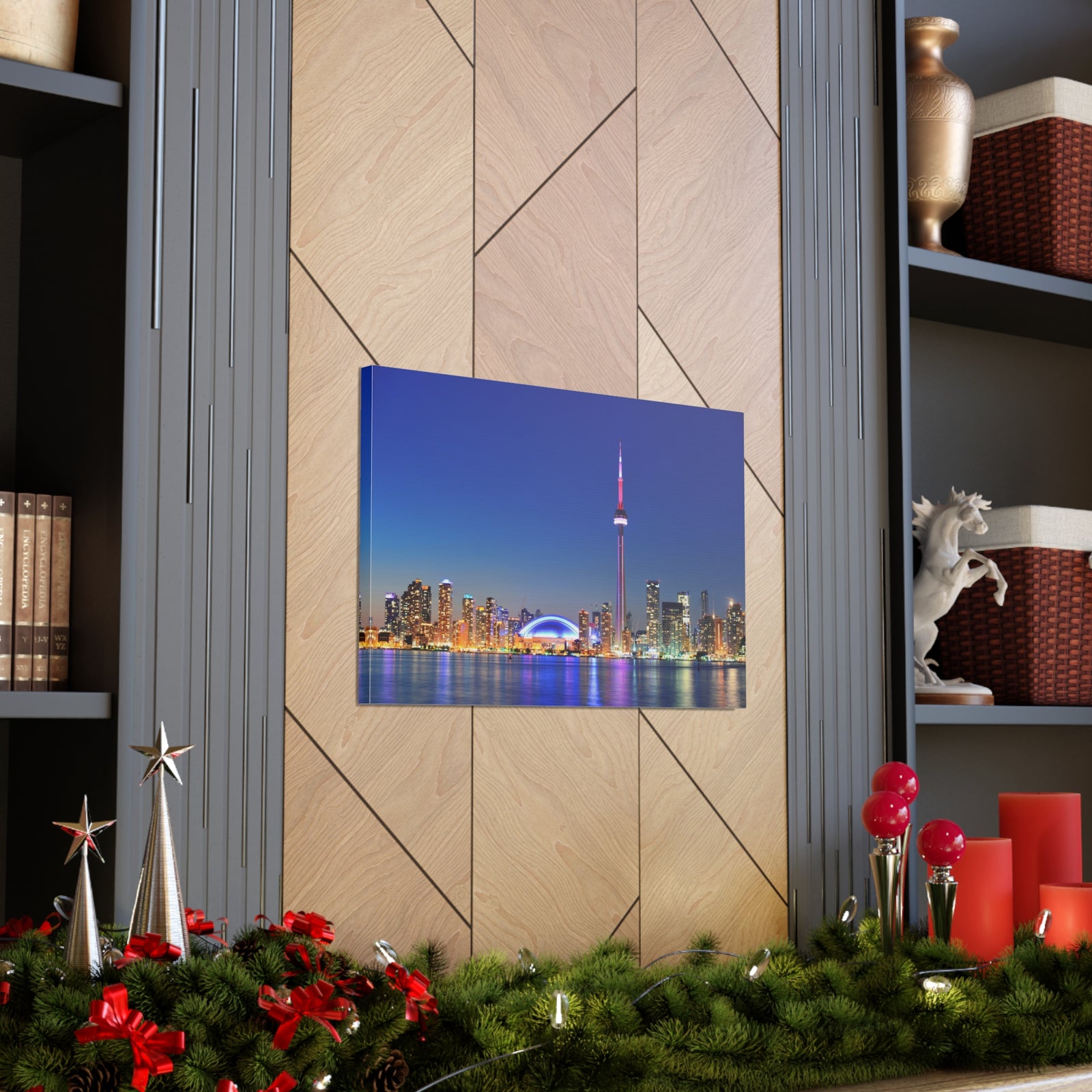Toronto Night Skyline Canvas Artwork High-Quality Breathtaking Stunning Cityscape for Home Decor Ready to Hang-Express Your Love Gifts