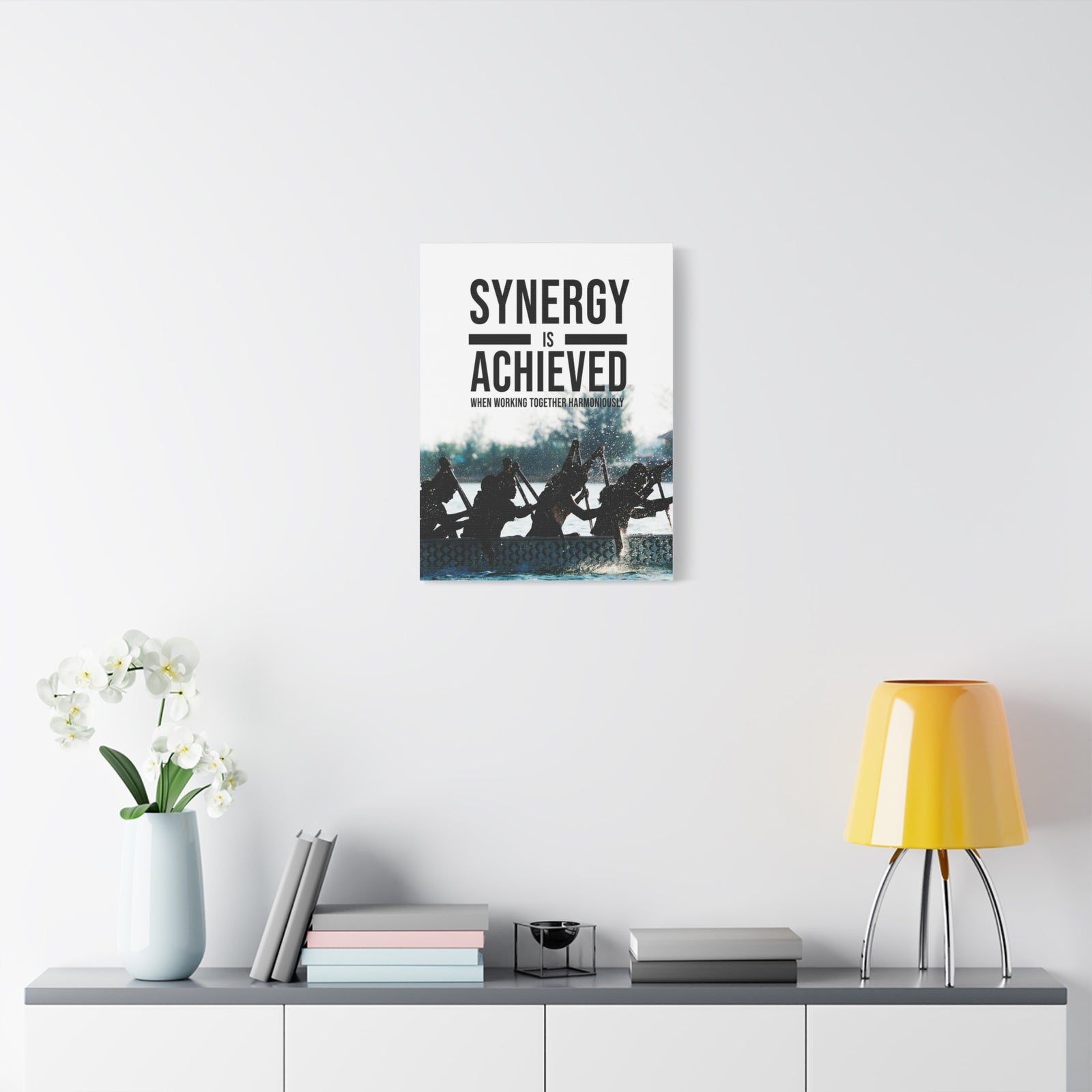 Synergy is Achieved Motivational Printed On Ready To Hang Stretched Canvas Wall Art-Express Your Love Gifts