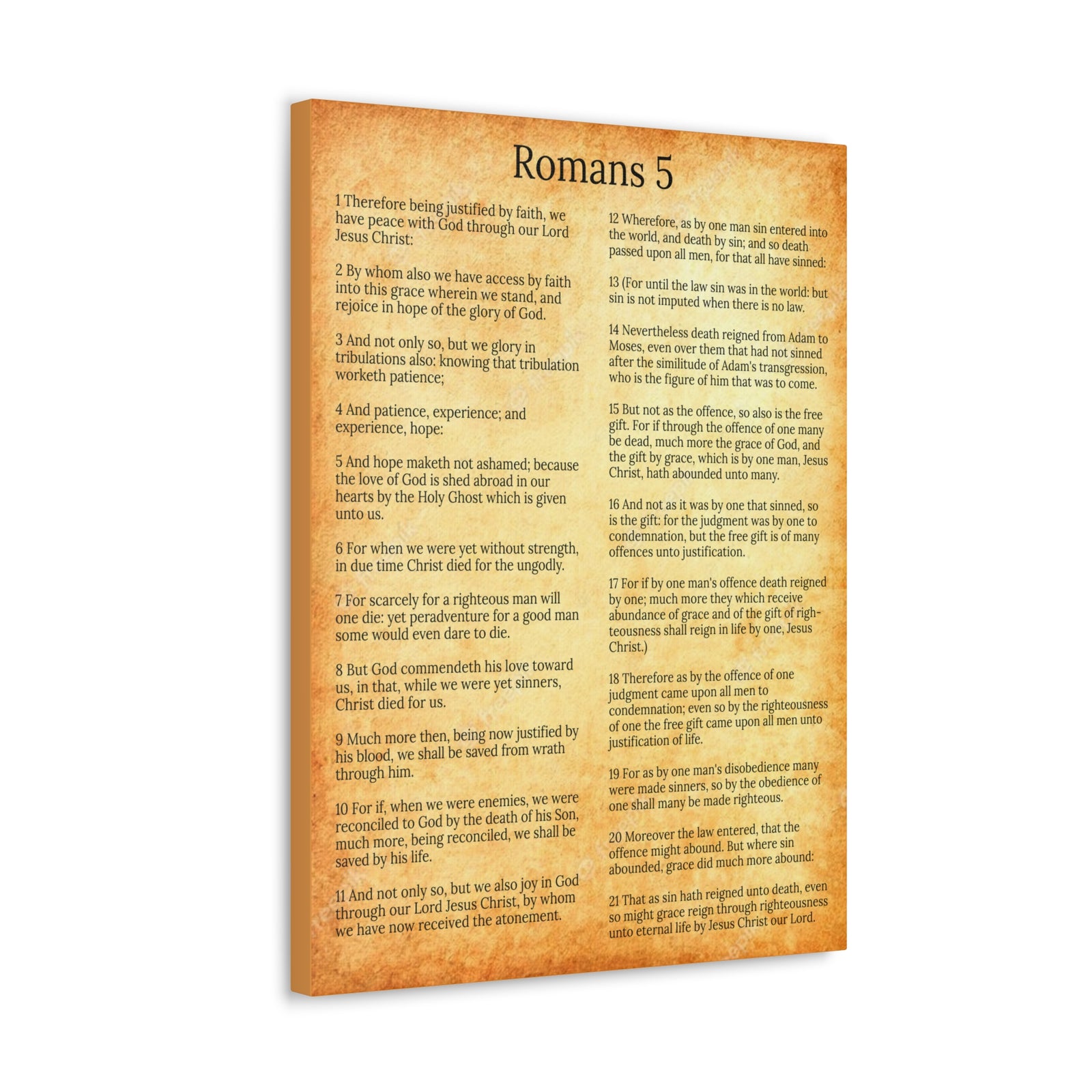 Scripture Walls Romans 5 Gold Christian Wall Art Print Ready to Hang Unframed-Express Your Love Gifts