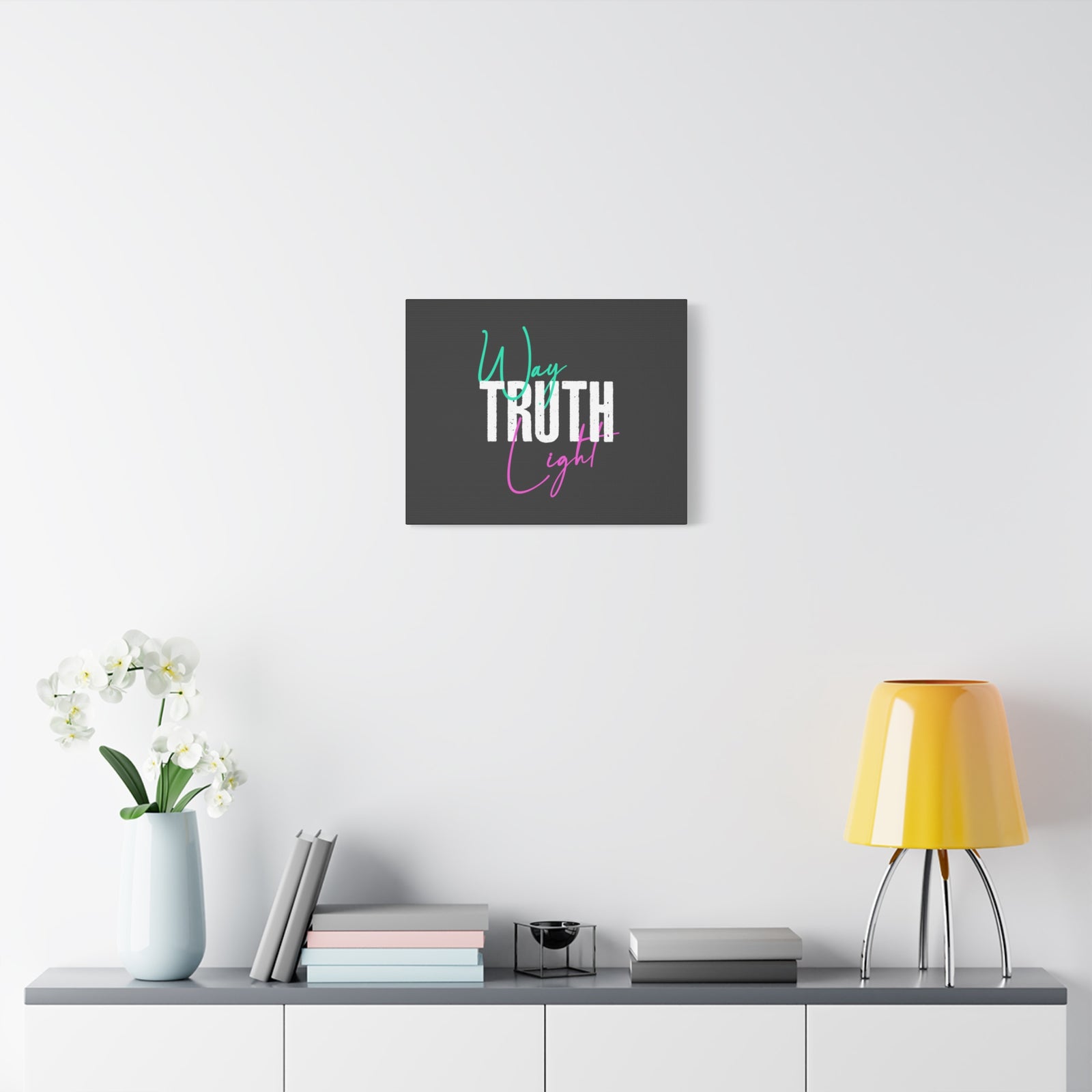 Scripture Walls Way, Truth, Light Psalm 119:105 Dark Gray Bible Canvas Christian Wall Art Ready to Hang-Express Your Love Gifts