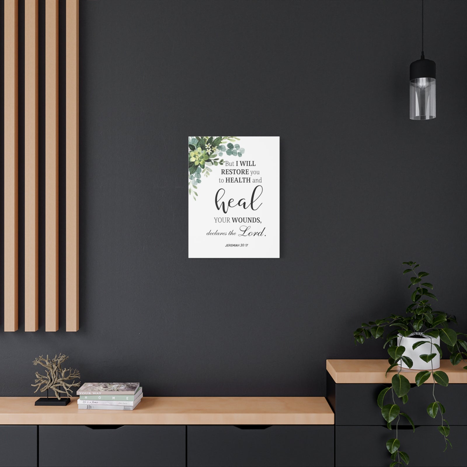 Scripture Walls Jeremiah 30:17 I Will Restore You Bible Verse Canvas Christian Wall Art Ready to Hang Unframed-Express Your Love Gifts