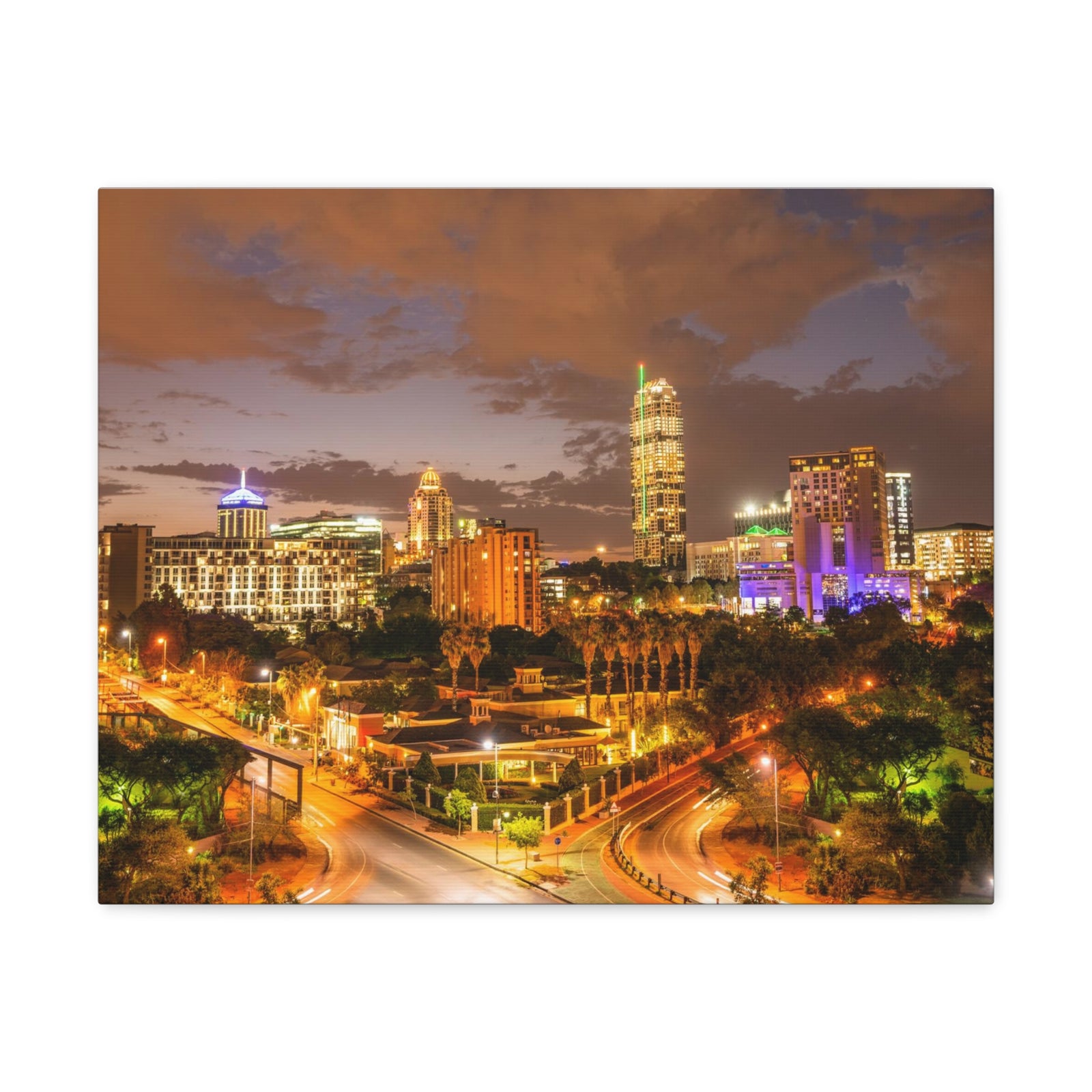 Johannesburg Night Skyline Canvas Artwork High-Quality Breathtaking Stunning Cityscape for Home Decor Ready to Hang-Express Your Love Gifts