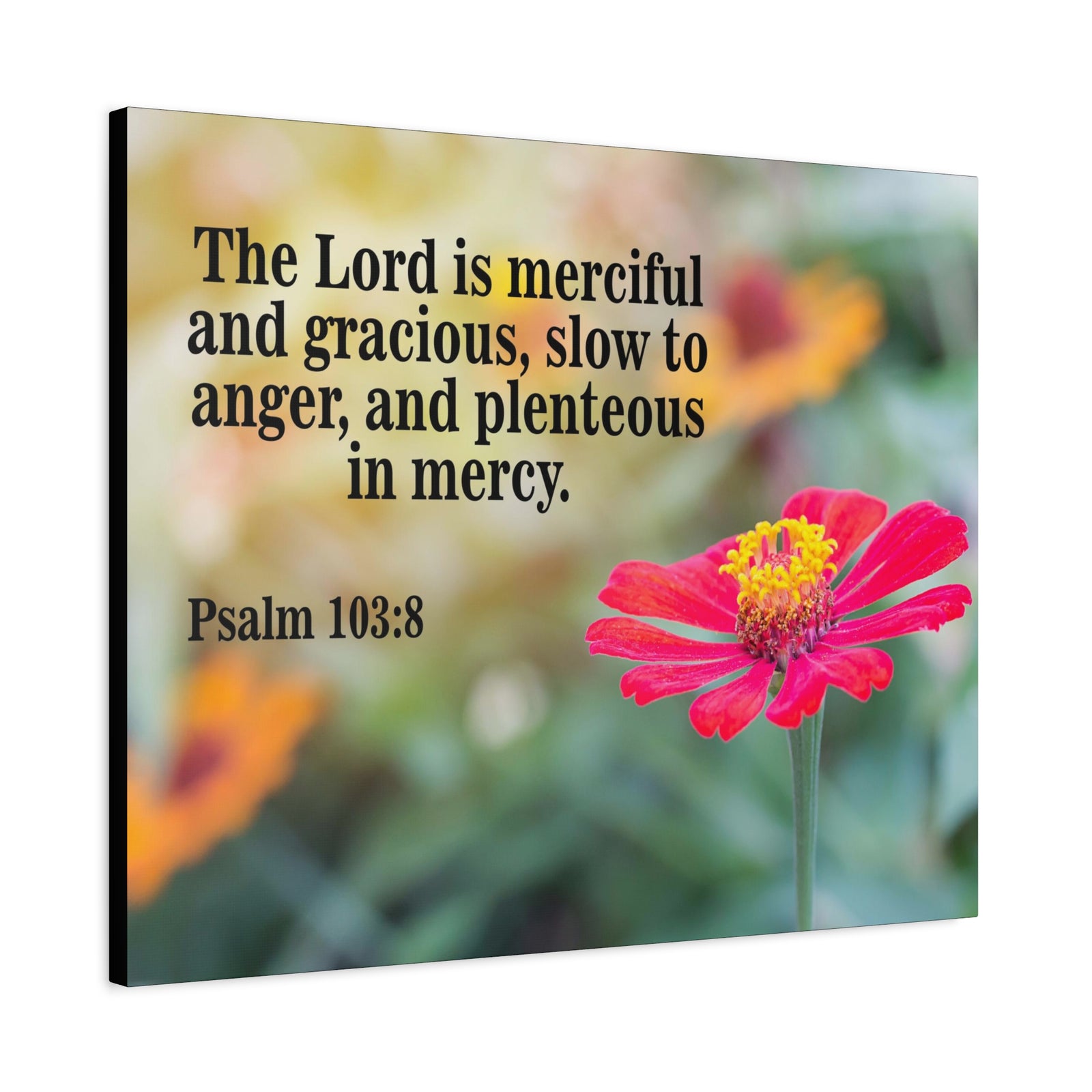 Scripture Canvas The Lord is Merciful and Gracious Psalm 103:8 Christian Wall Art Bible Verse Print Ready to Hang-Express Your Love Gifts