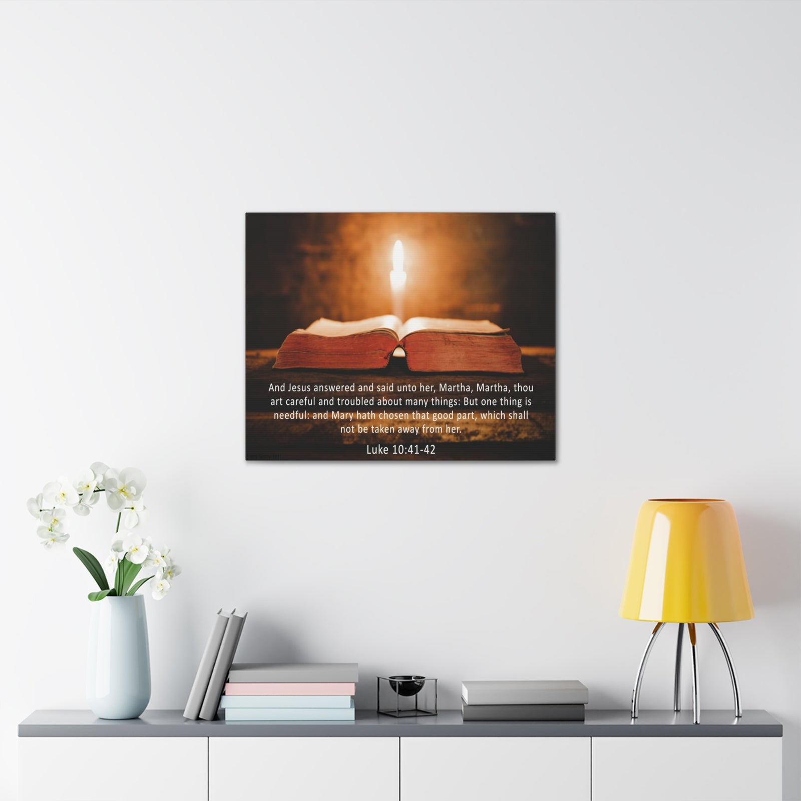 Scripture Walls Luke 10:41-42 Bible Verse Canvas Christian Wall Art Ready to Hang Unframed-Express Your Love Gifts
