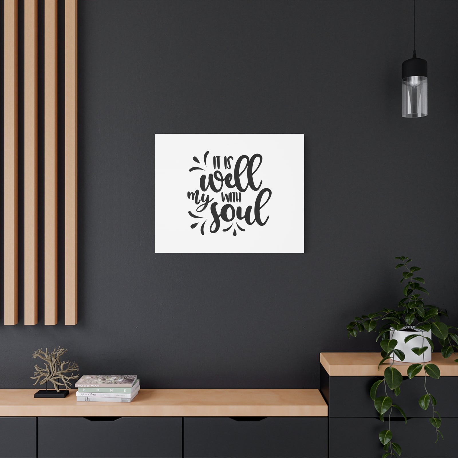 Scripture Canvas Well With My Soul Psalm 42:7 Christian Wall Art Bible Verse Print Ready to Hang-Express Your Love Gifts