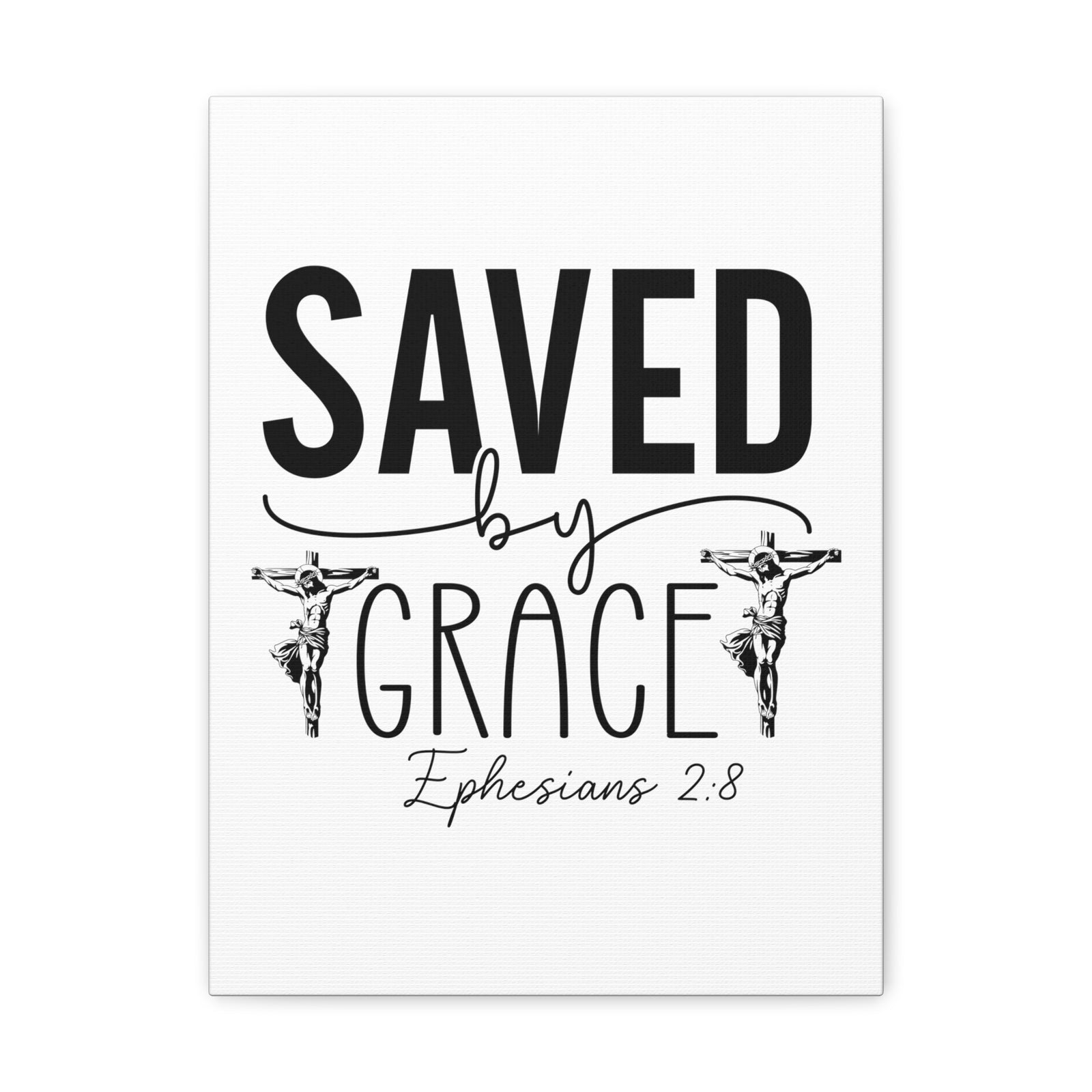 Scripture Walls Ephesian 2:8 Saved By Grace Bible Verse Canvas Christian Wall Art Ready to Hang Unframed-Express Your Love Gifts