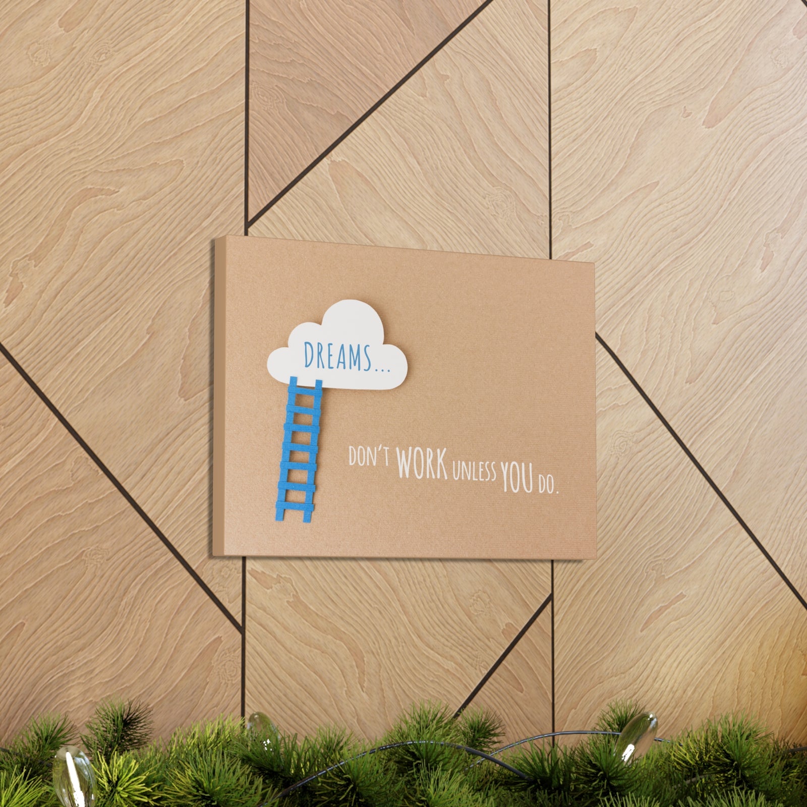 Inspirational Quote Canvas Dreams Don't Work Unless You Do Wall Art Motivational Motto Inspiring Prints Artwork Decor Ready to Hang-Express Your Love Gifts