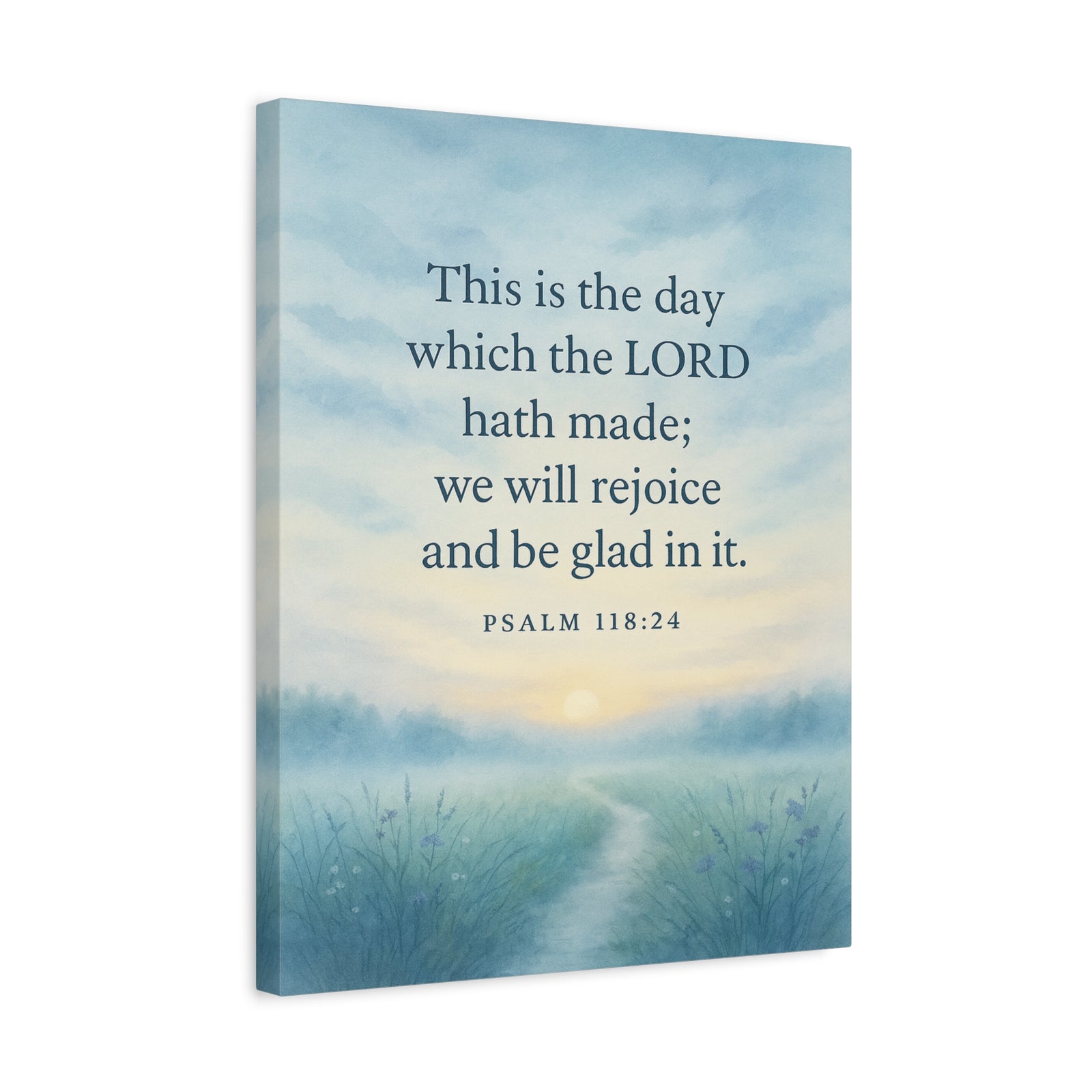 Bible Verse Canvas Psalm 118:24 Christian Home Décor Wall Art Scripture Ready to Hang Faith Print-Express Your Love Gifts