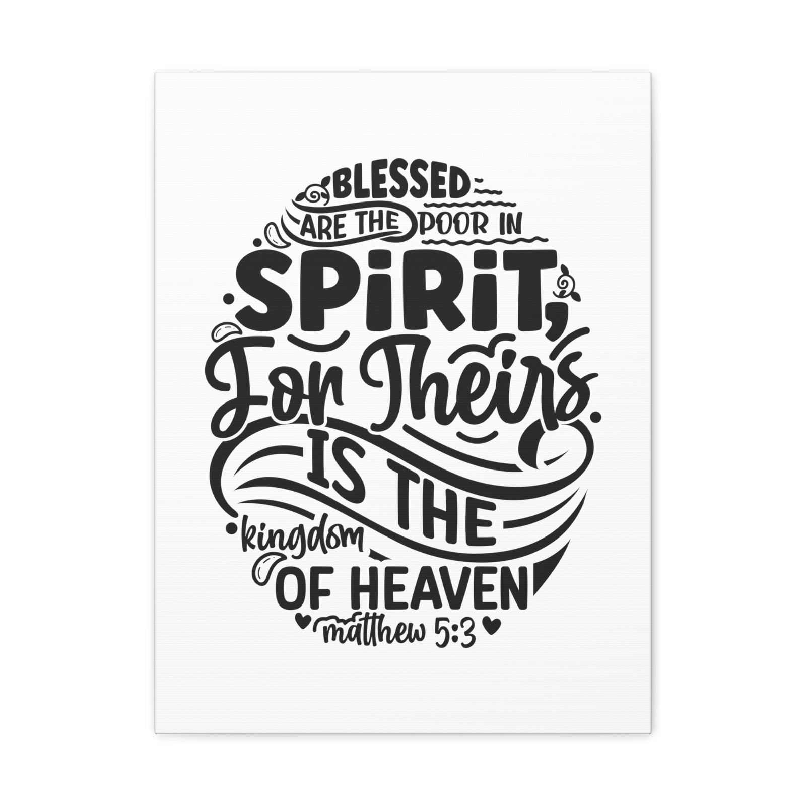 Scripture Walls Matthew 5:3 Kingdom of Heaven Bible Verse Canvas Christian Wall Art Ready to Hang Unframed-Express Your Love Gifts