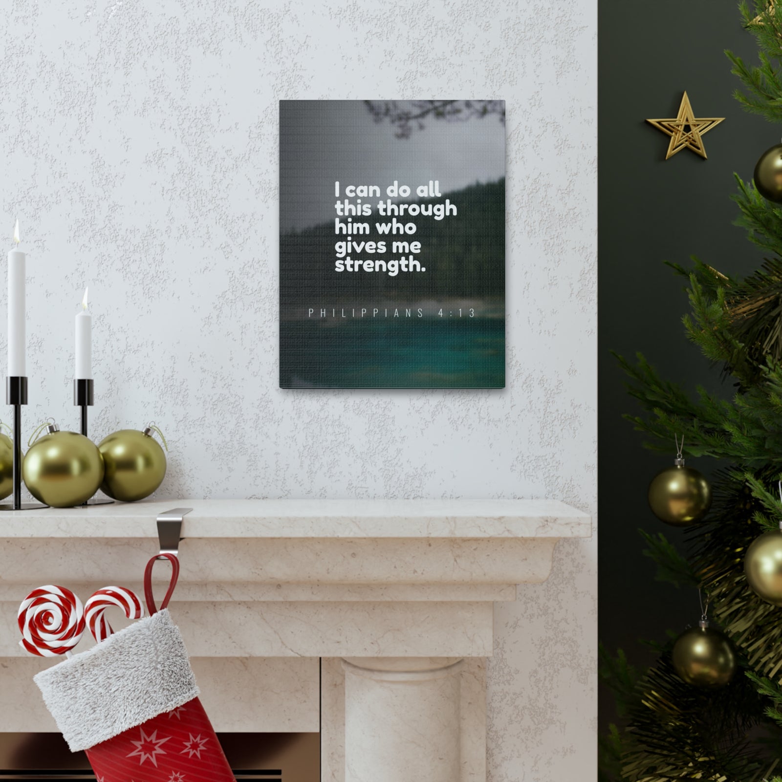 Scripture Canvas Do All This Philippians 4:13 Christian Wall Art Bible Verse Print Ready to Hang-Express Your Love Gifts
