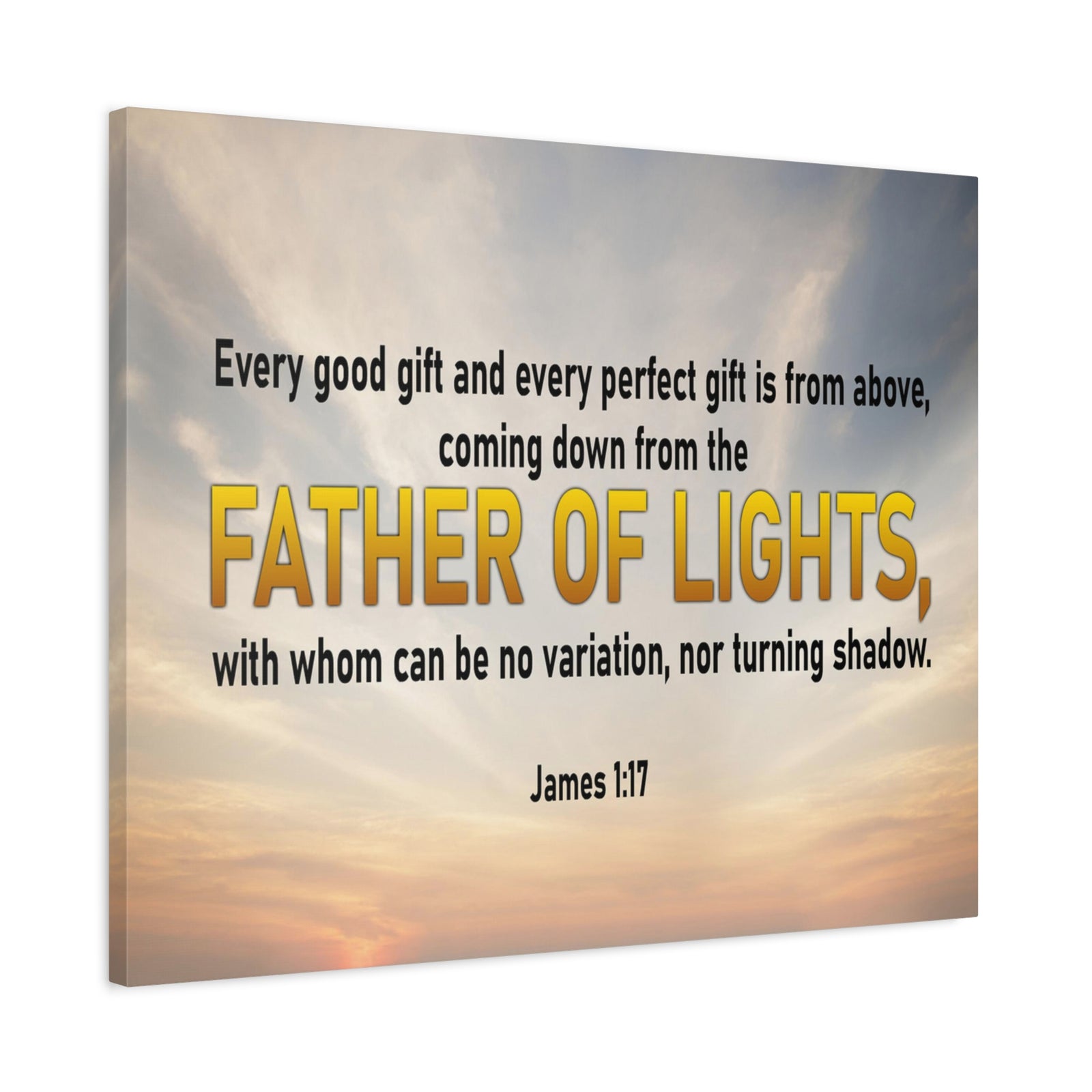 Bible Verse Canvas Father of Lights James 1:17 Scripture Wall Art Christian Home Decor-Express Your Love Gifts