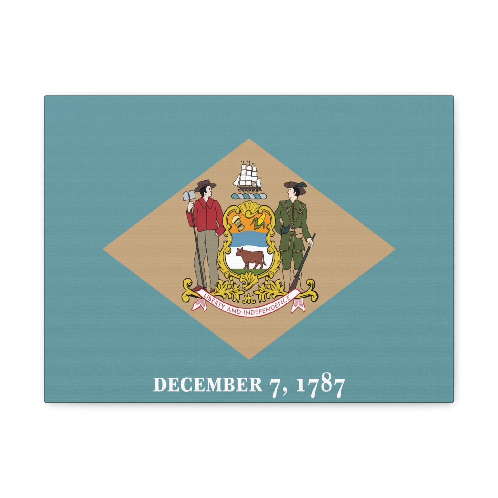 Delaware State Flag Canvas Vibrant Wall Art Unframed Home Decor-Express Your Love Gifts