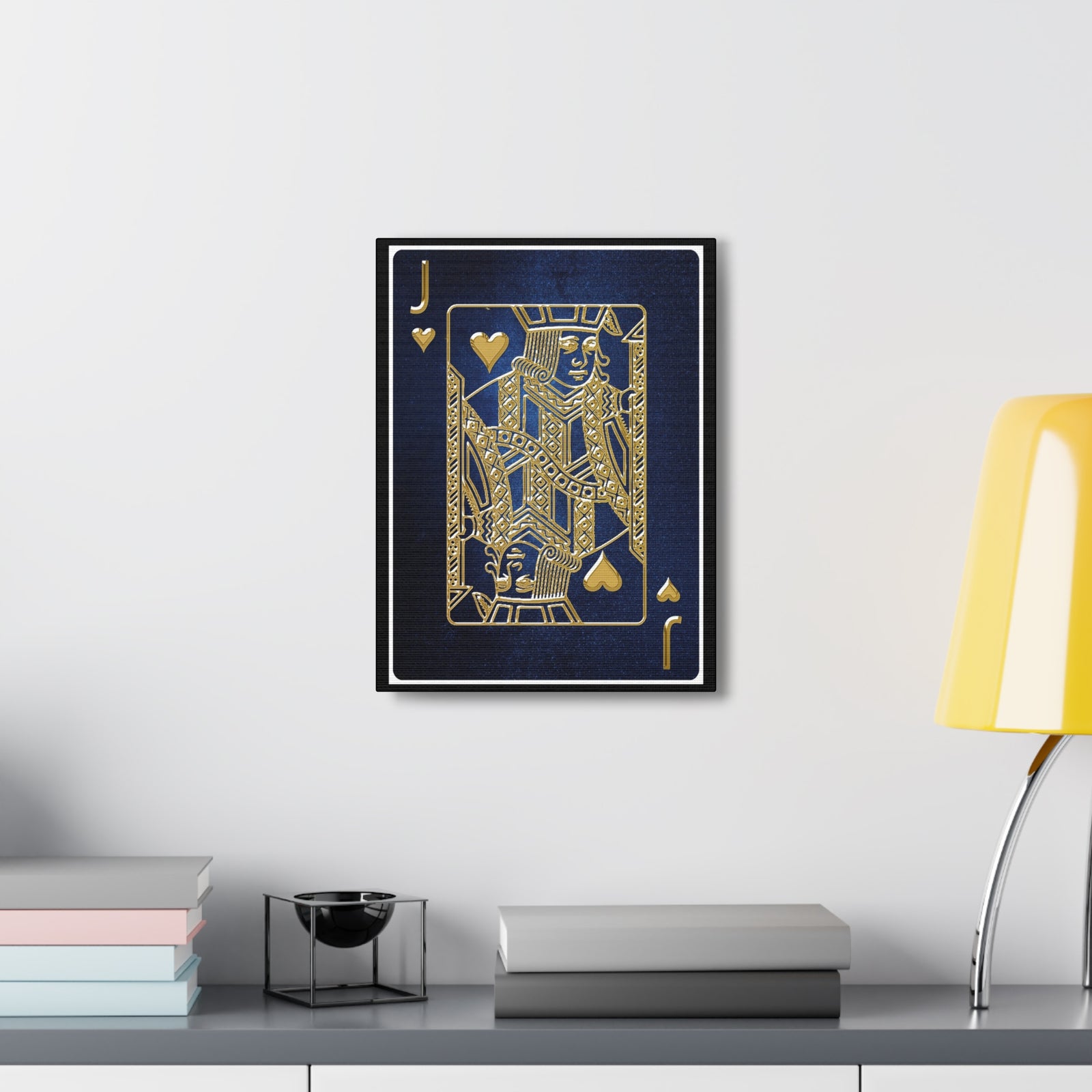 Jack Of Hearts Space Background Playing Card Canvas Wall Art for Home Decor Ready-to-Hang-Express Your Love Gifts