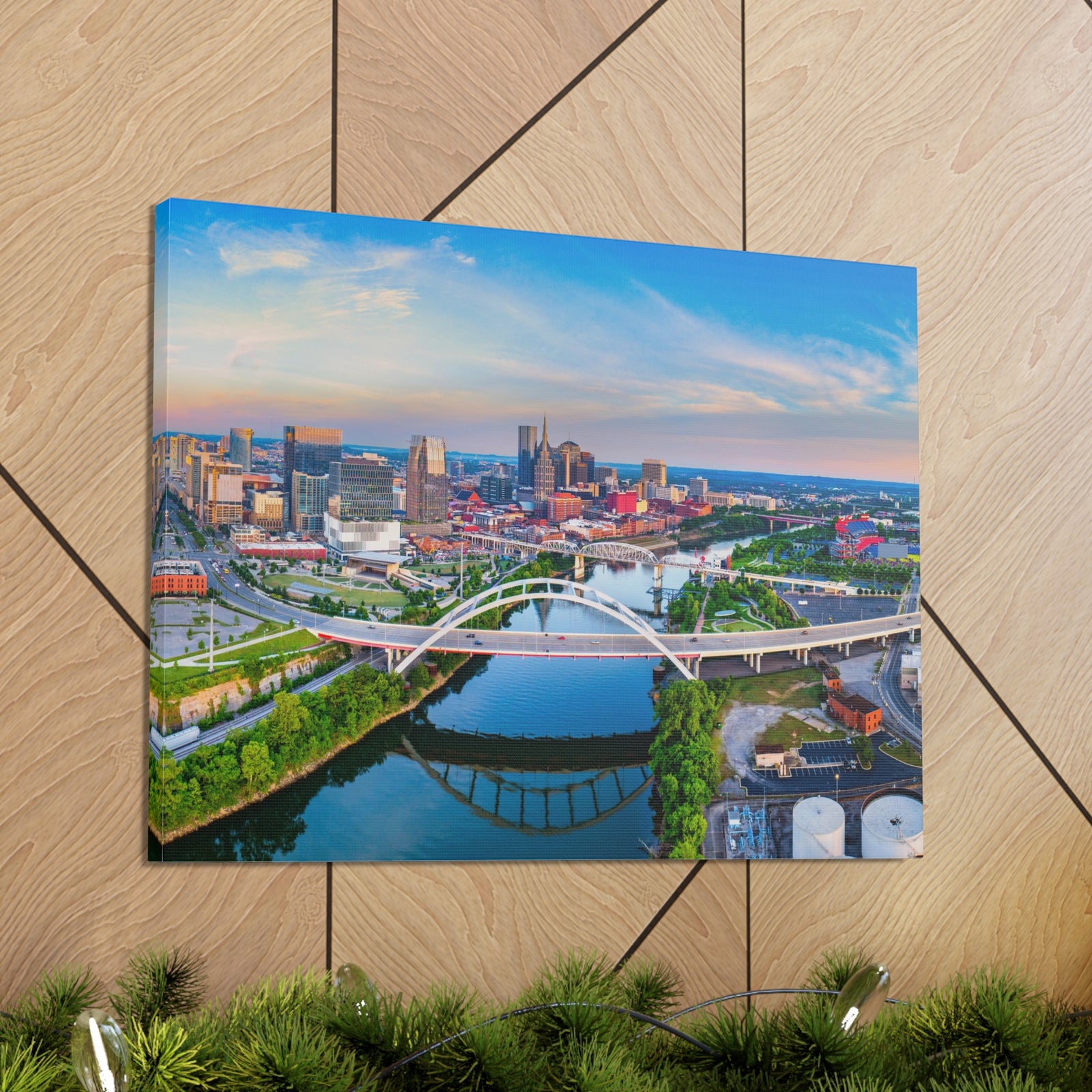 Nashville Daytime Skyline Canvas Artwork High-Quality Breathtaking Stunning Cityscape for Home Decor Ready to Hang-Express Your Love Gifts