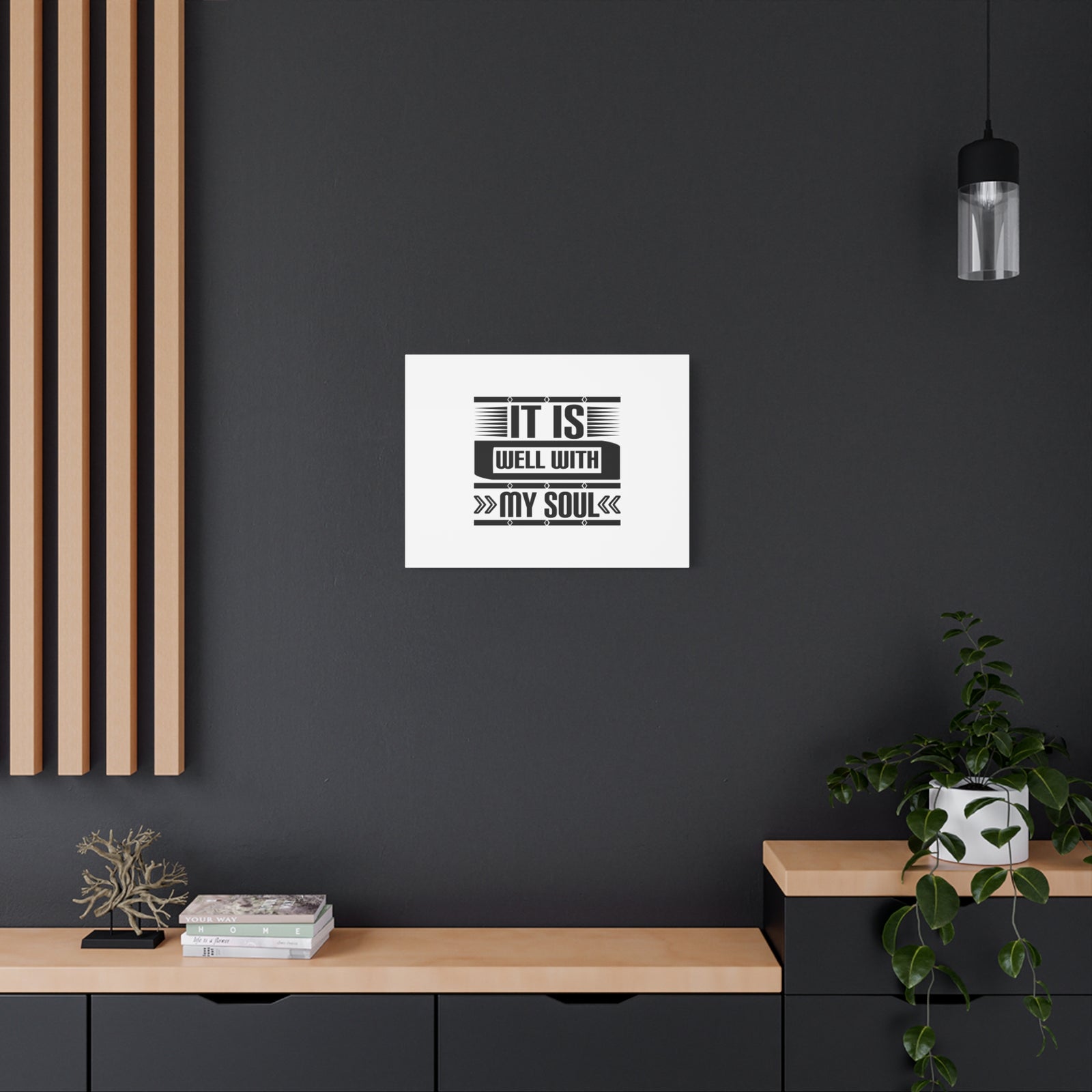 Scripture Canvas It Is Well With My Soul Psalm 42:7 White Christian Wall Art Bible Verse Print Ready to Hang-Express Your Love Gifts