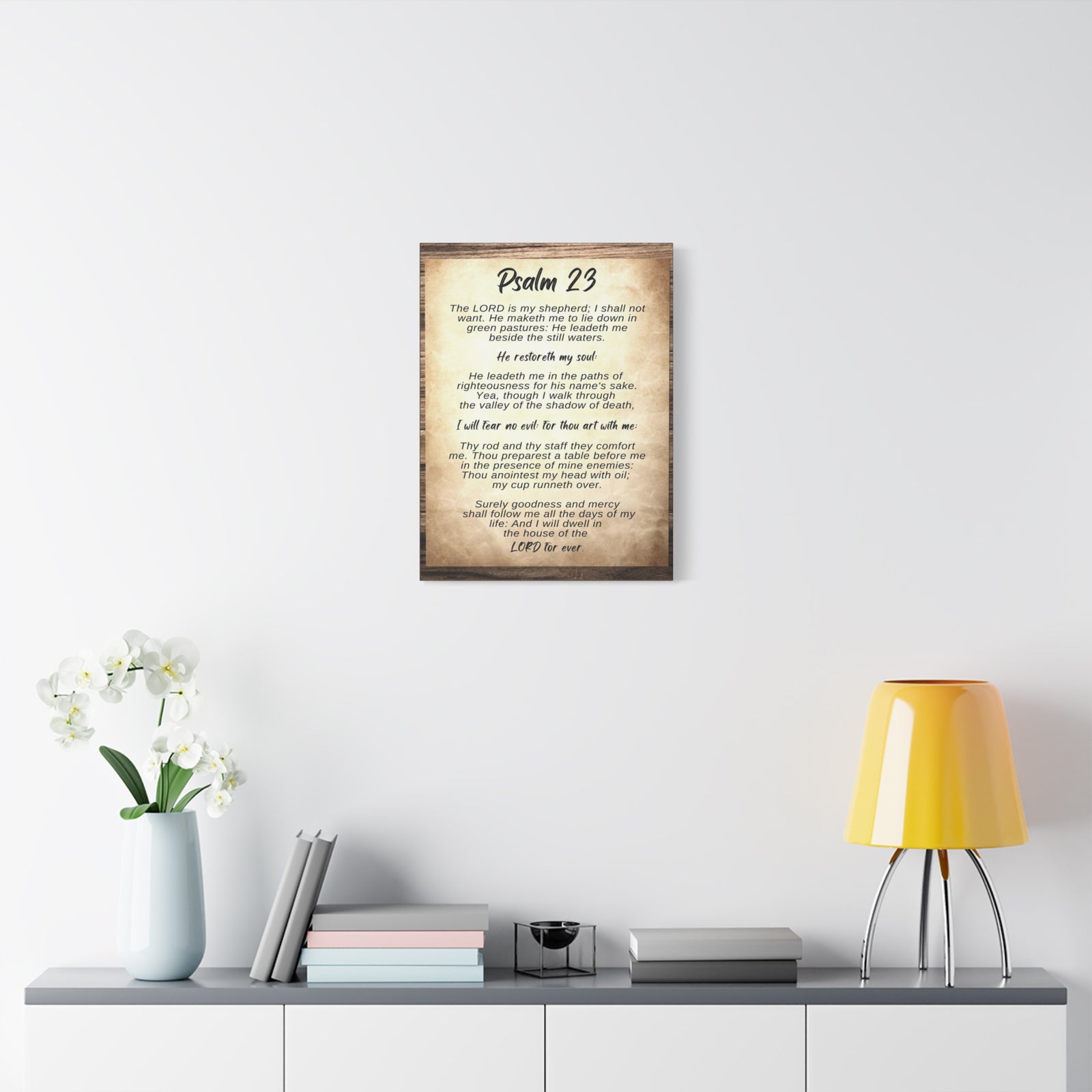 Scripture Walls The Lord Is My Shepherd Psalm 23 Bible Verse Canvas Christian Wall Art Ready to Hang-Express Your Love Gifts