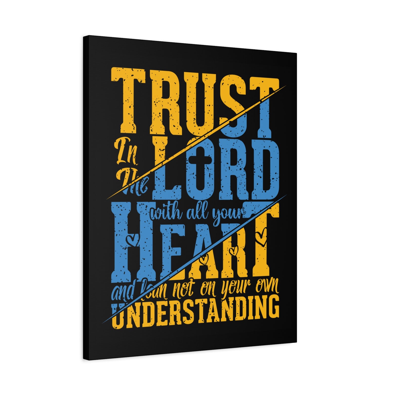 Scripture Canvas All Your Heart Psalm 23:4 Christian Wall Art Bible Verse Print Ready to Hang-Express Your Love Gifts