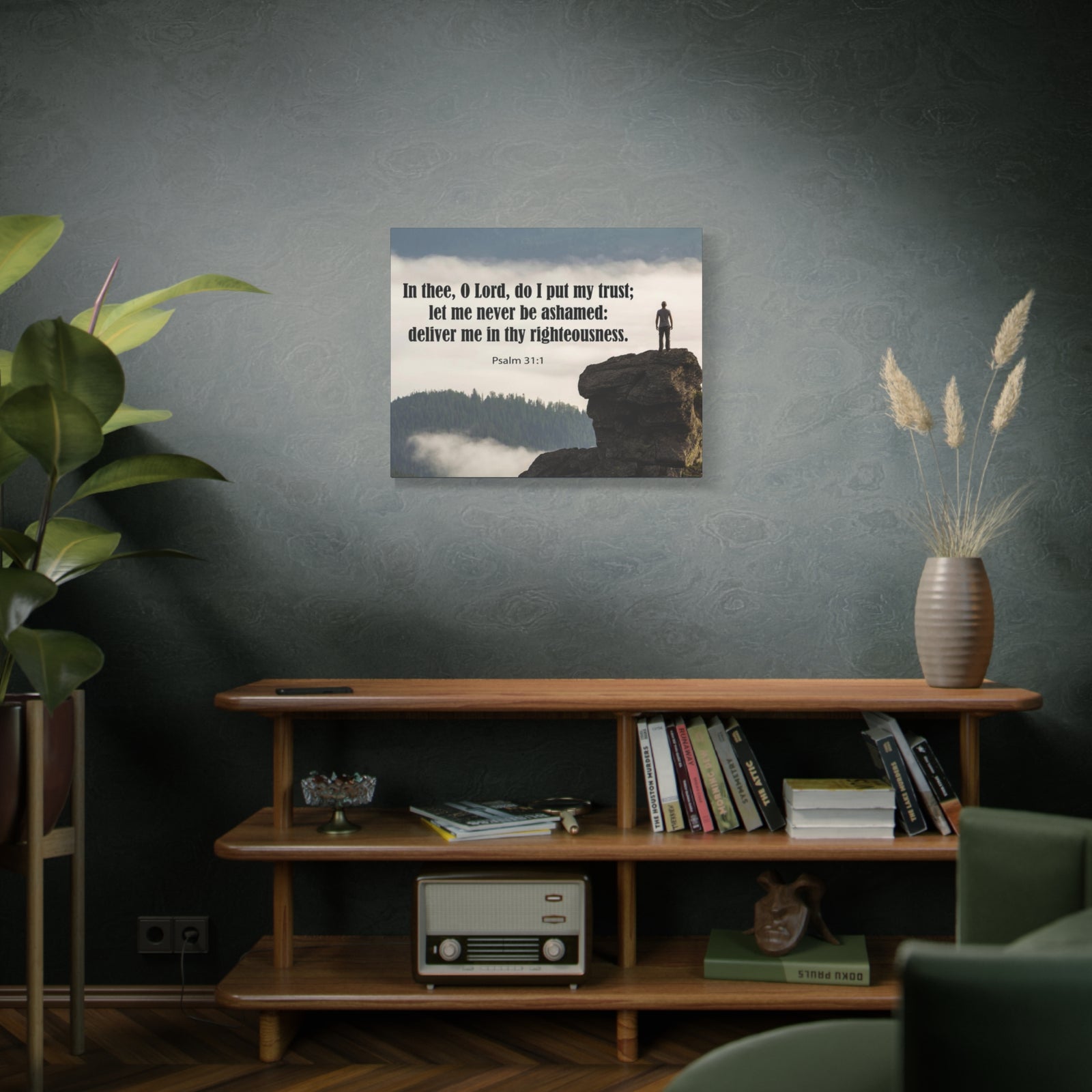Scripture Canvas Never Be Ashamed Psalm 31:1 Christian Wall Art Bible Verse Print Ready to Hang-Express Your Love Gifts