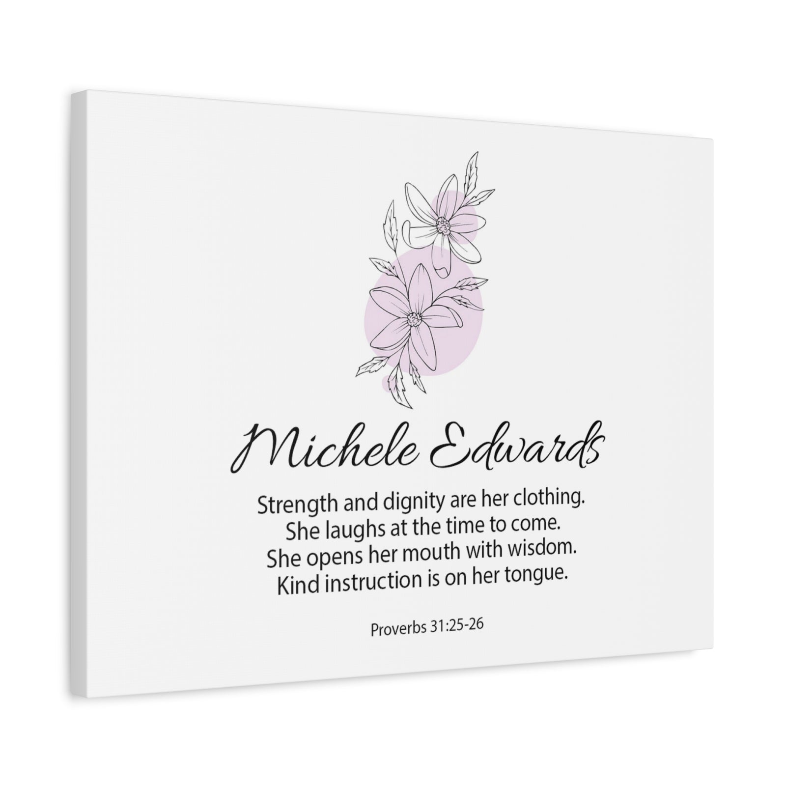 Personalized Proverbs 31:25-26 Canvas – Strength and Dignity – Custom Christian Wall Art-Express Your Love Gifts