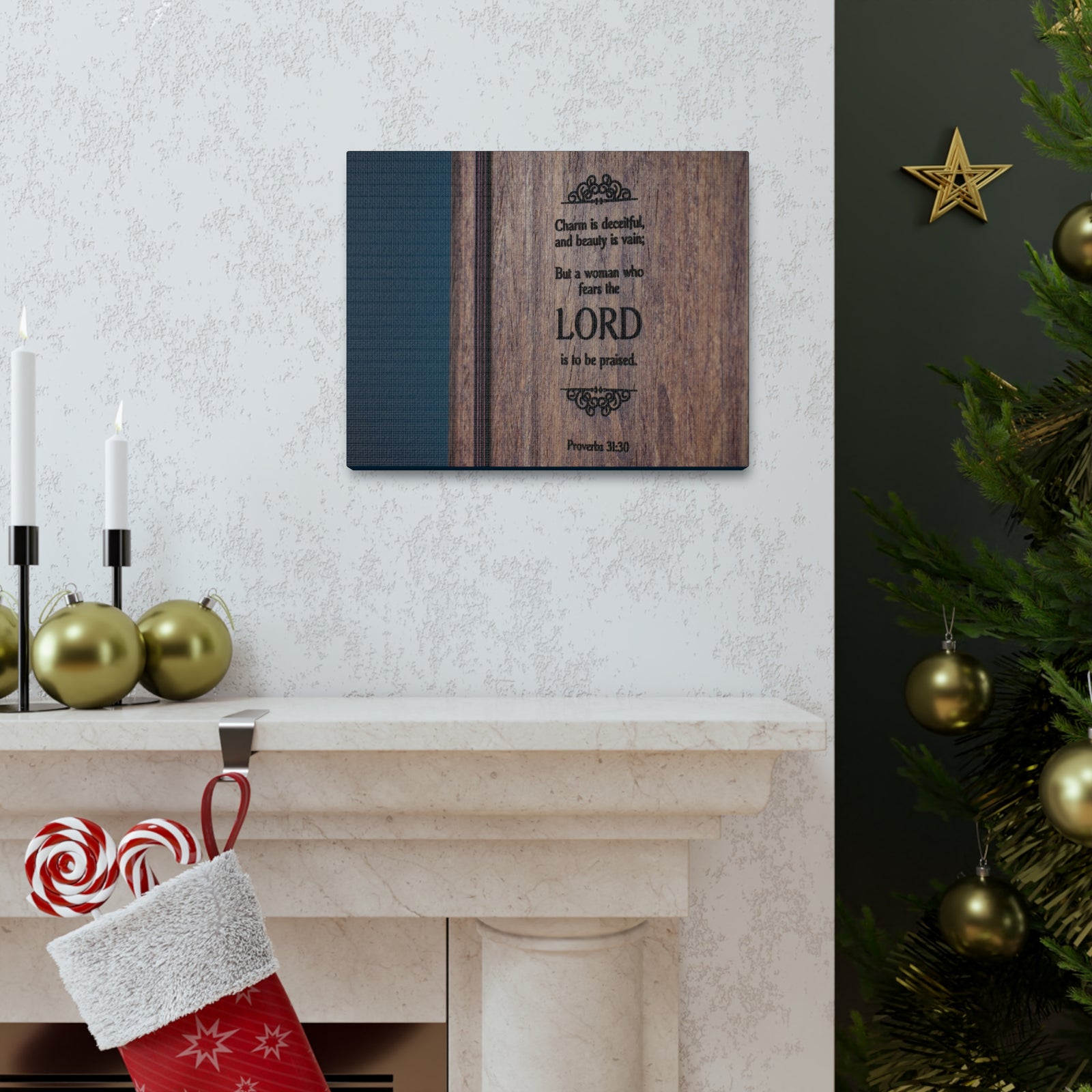 Scripture Walls To Be Praised Proverbs 31:30 Bible Verse Canvas Christian Wall Art Ready to Hang-Express Your Love Gifts