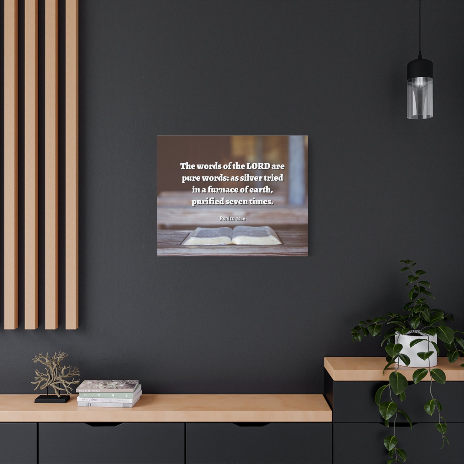 Scripture Canvas Pure Words Psalm 12:6 Christian Wall Art Bible Verse Print Ready to Hang-Express Your Love Gifts