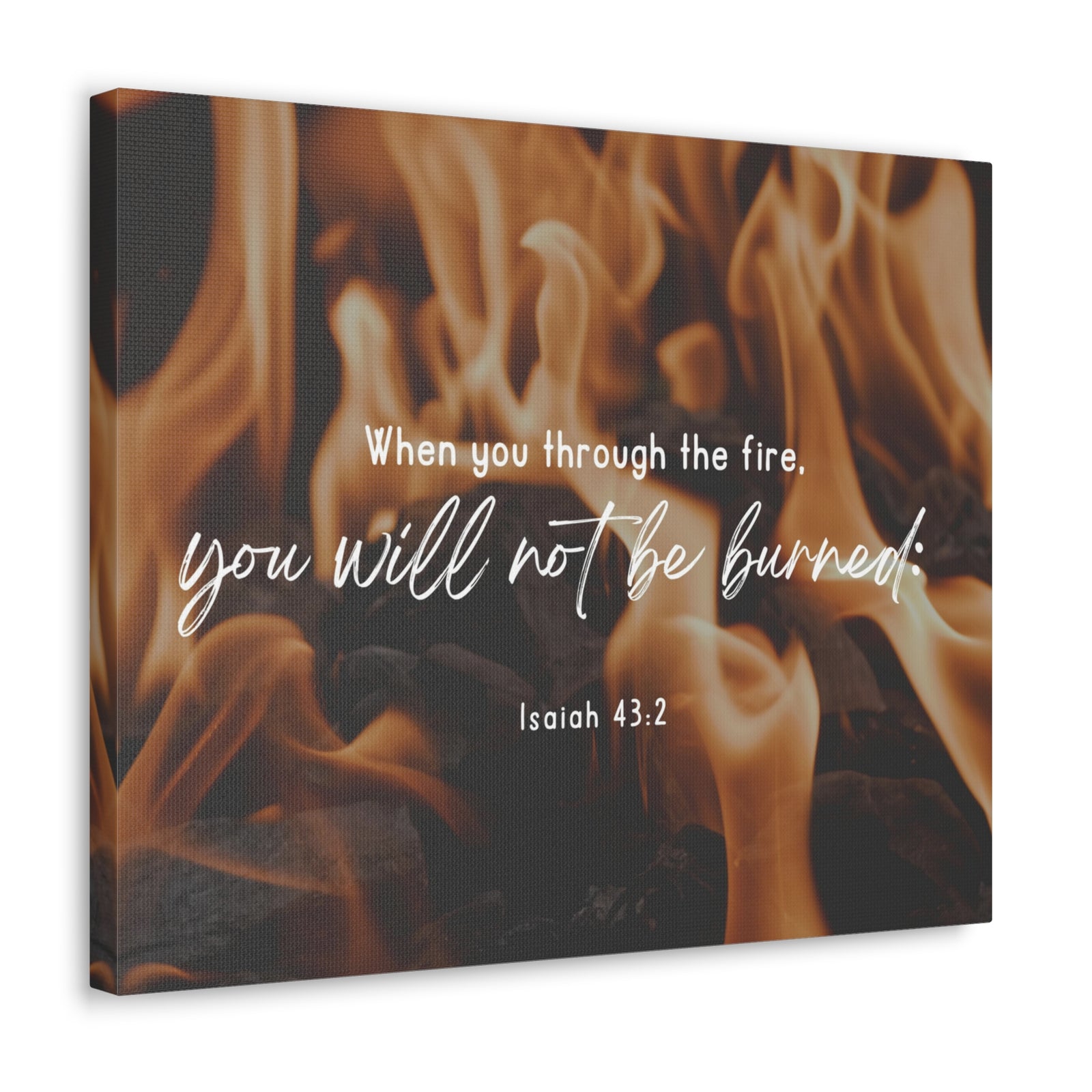 10 Scripture Walls Not Be Burned Isaiah 43:2 Bible Verse Canvas Christian Wall Art Ready to Hang-Express Your Love Gifts