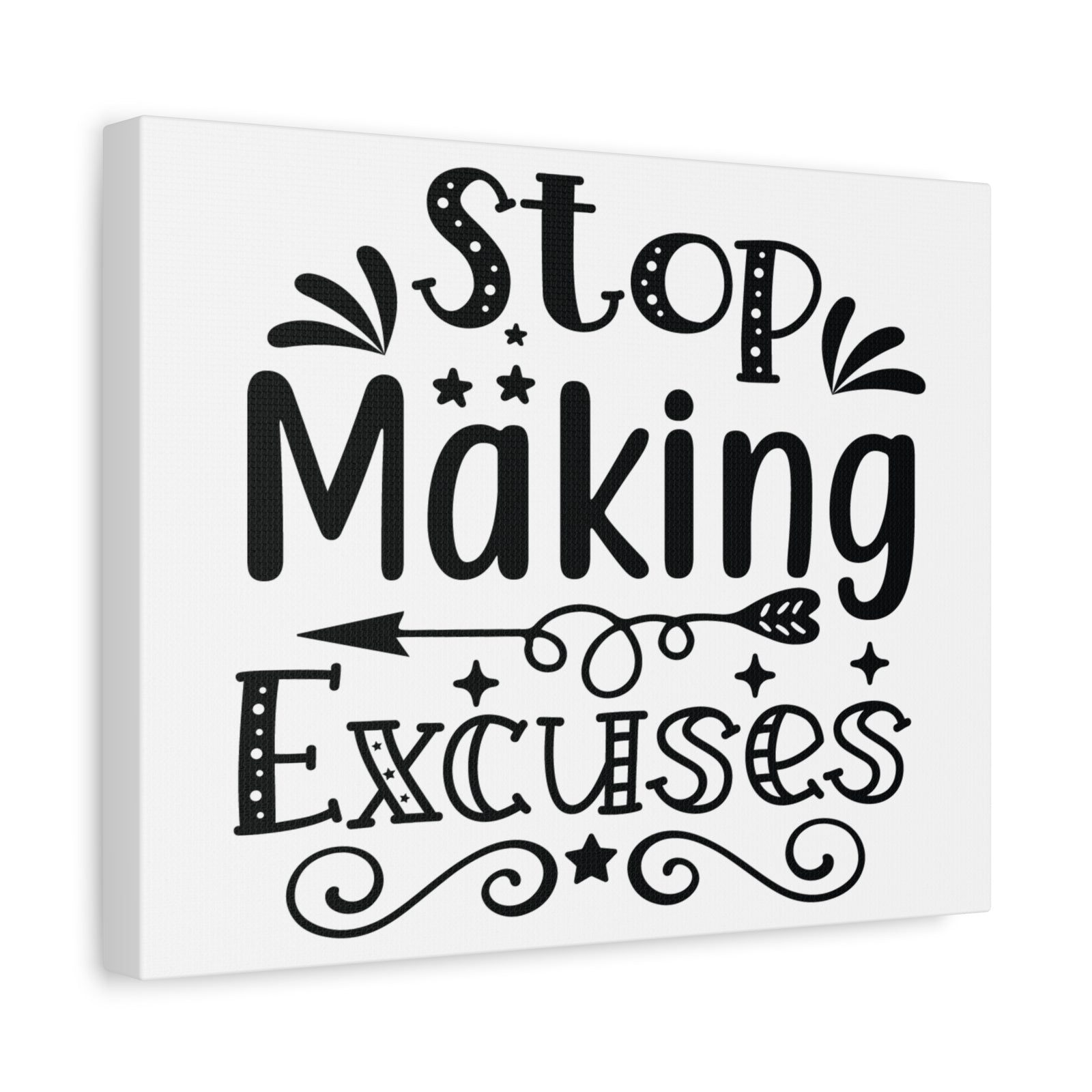 Inspirational Quote Canvas Stop Making Excuses Wall Art Motivational Motto Inspiring Posters Prints Artwork Decor Ready to Hang-Express Your Love Gifts