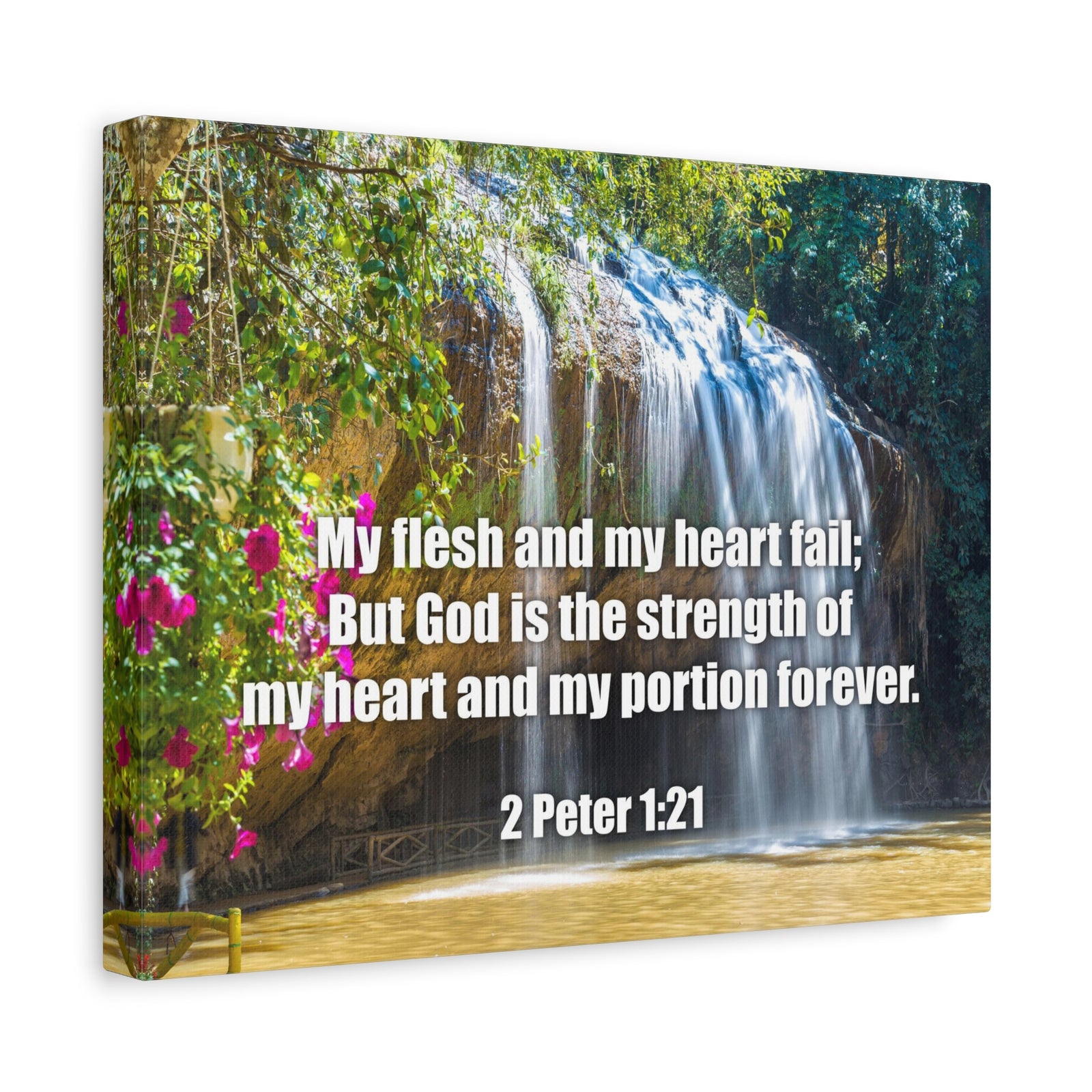 Scripture Canvas My Flesh and My Heart Psalm 73:26 Christian Wall Art Bible Verse Print Ready to Hang-Express Your Love Gifts
