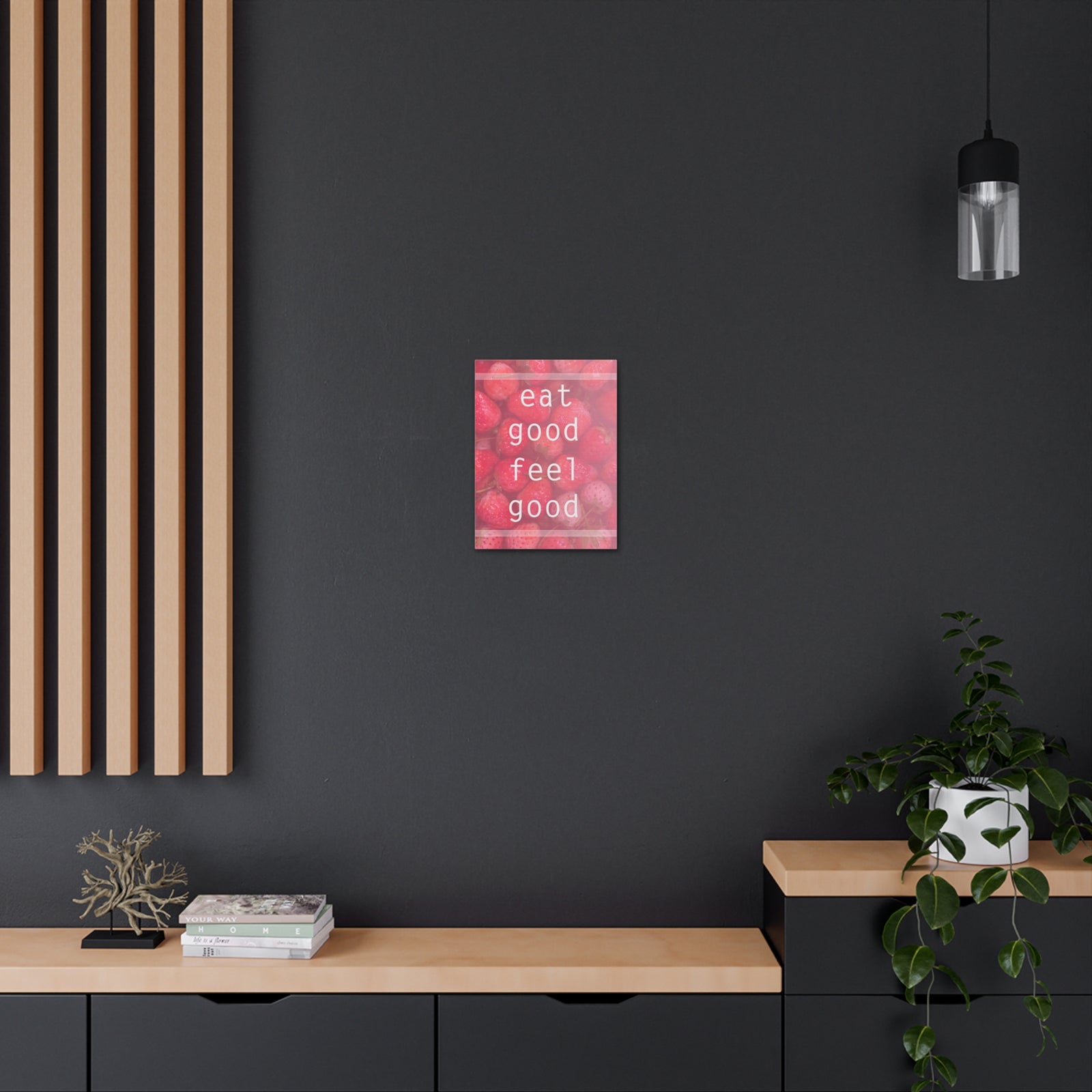 Inspirational Quote Canvas Eat Good Feel Good Motivational Print Ready to Hang Artwork-Express Your Love Gifts