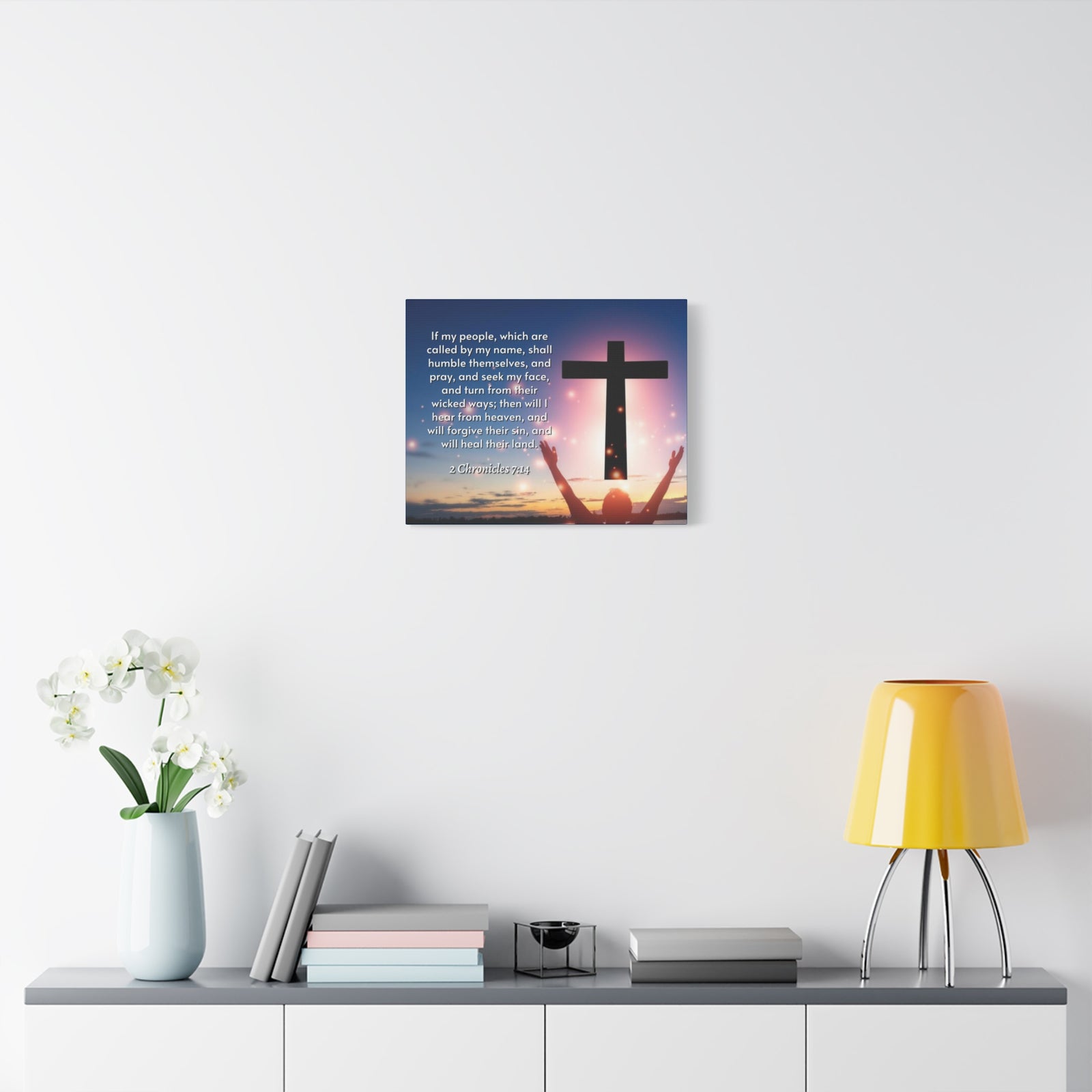 Scripture Walls Hear From Heaven 2 Chronicles 7:14 Bible Verse Canvas Christian Wall Art Ready to Hang-Express Your Love Gifts